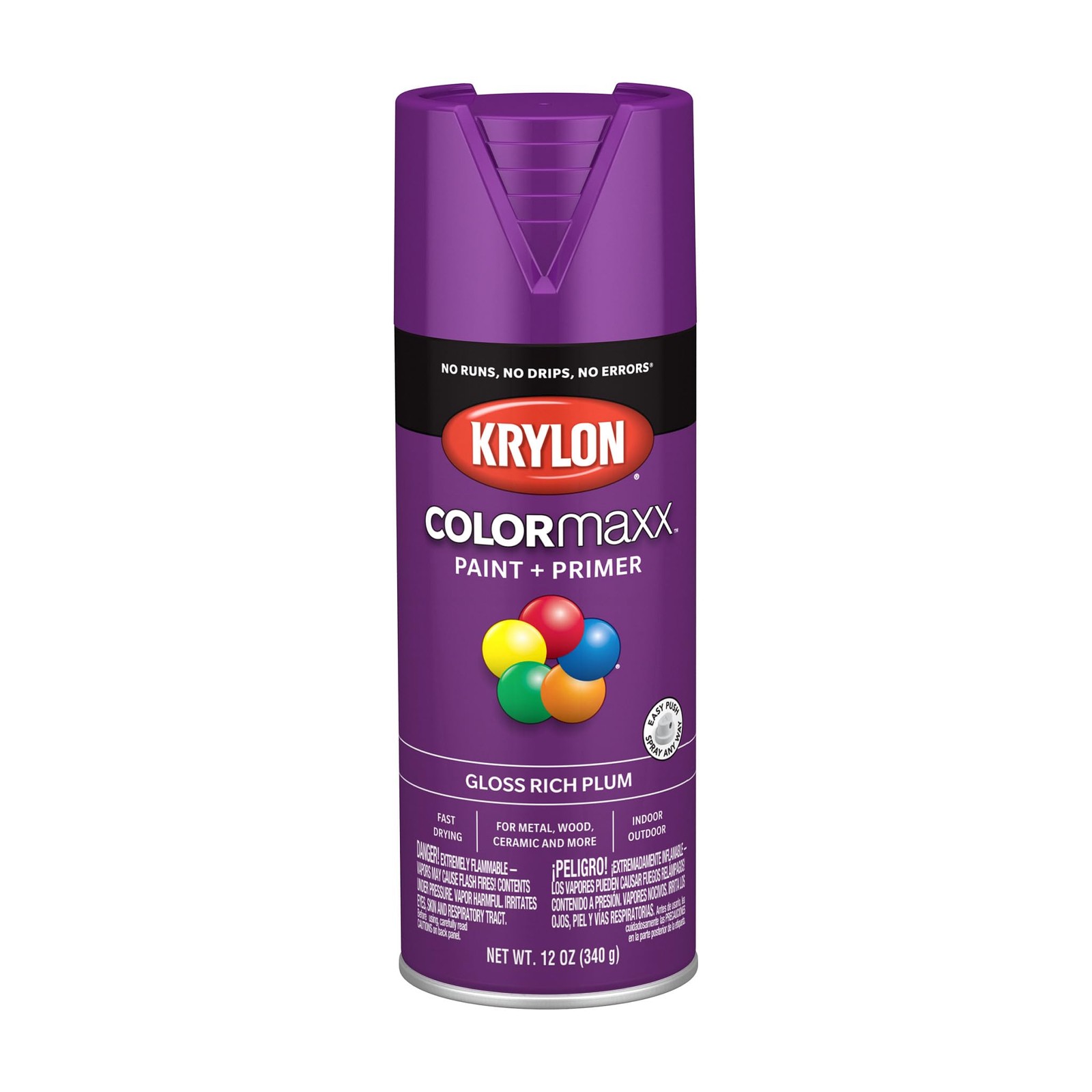 Krylon K05536007 COLORmaxx Spray Paint and 12 Ounce (Pack of 1), Rich Plum