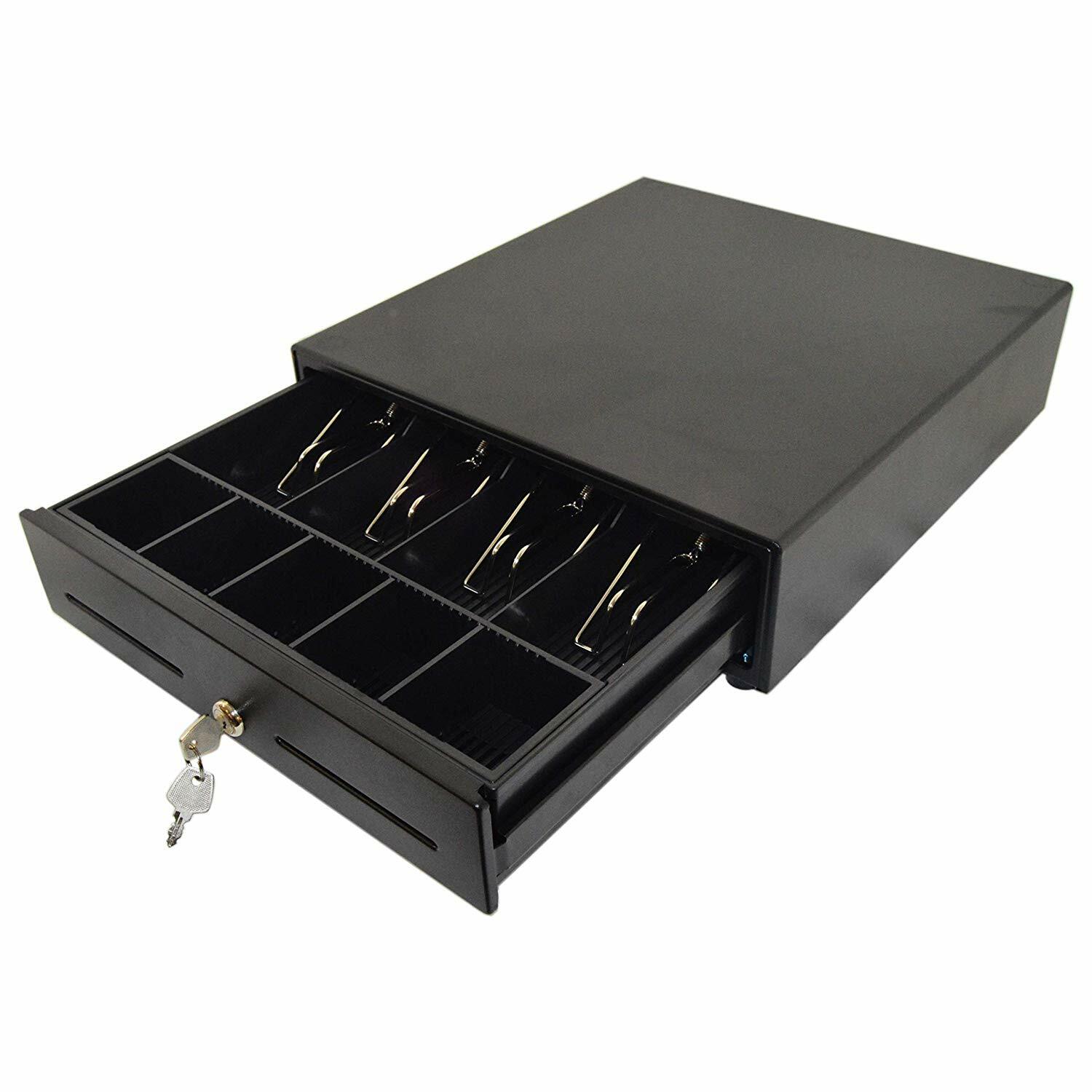 Durable Lightweight Cash Drawer with RJ12 POS Connection, 2 Keys Included