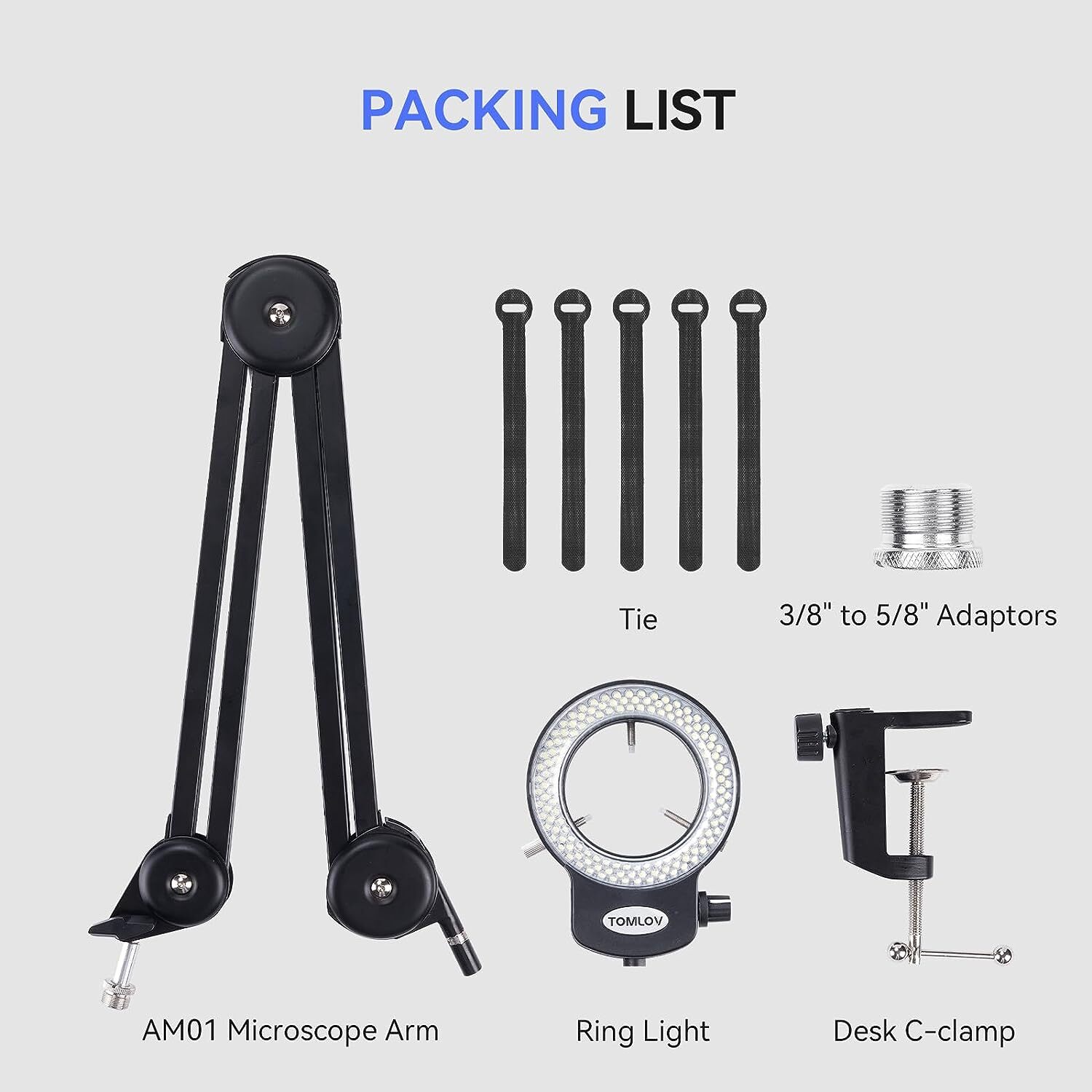 TOMLOV DM9 Digital Microscope 7" LCD 1200X Coin Microscope & Flexible Arm Stand