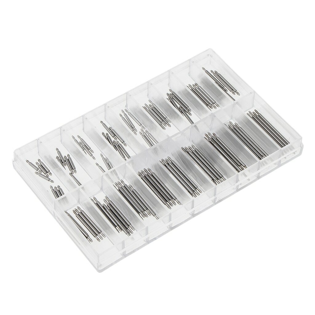 360pcs Watch PINS SPRING BARS Band Strap Link 8-25mm Repair Kit Stainless Steel