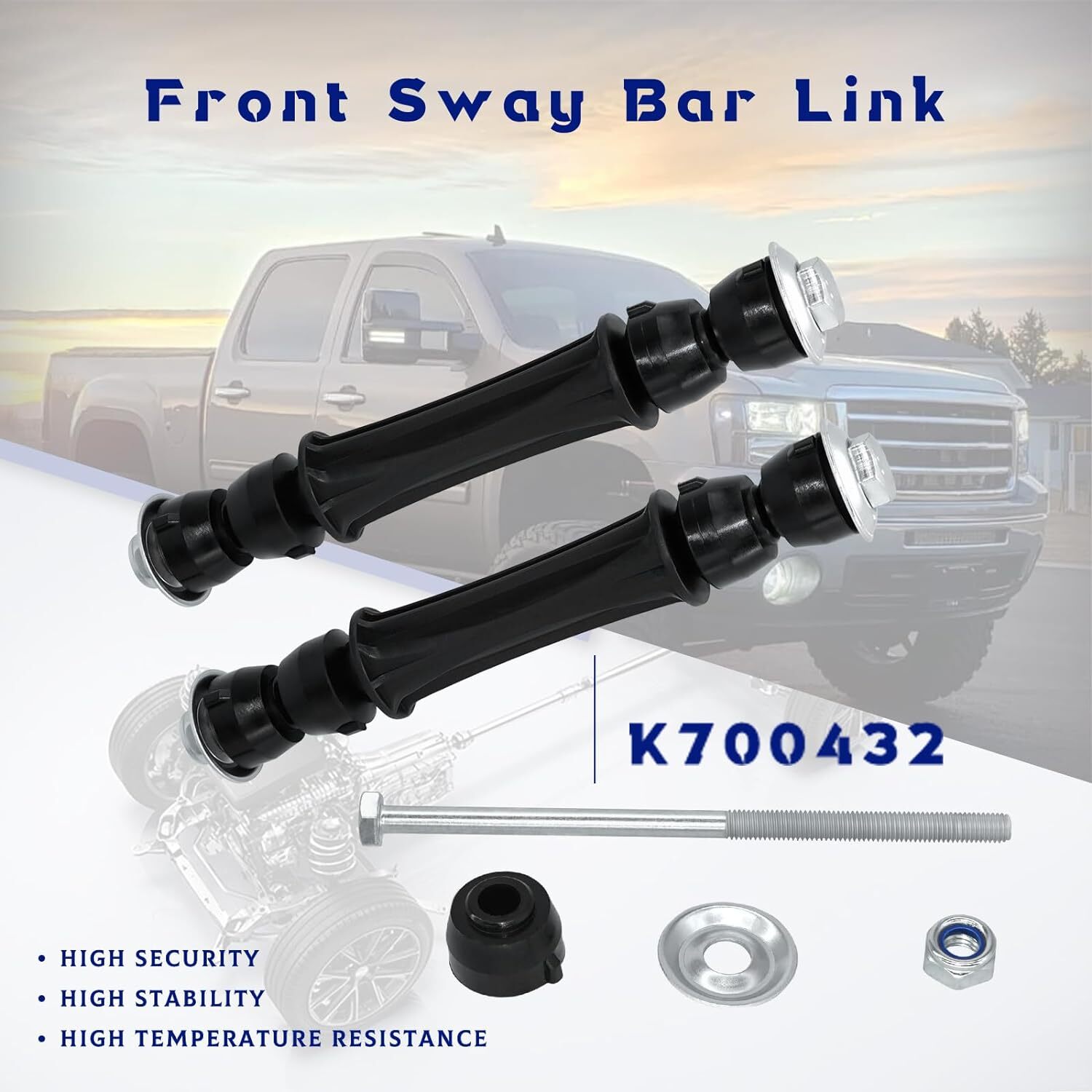 2x Front Sway Bar Link for Chevy Silverado Sierra 1500 2007-2016 Tahoe GMC Yukon