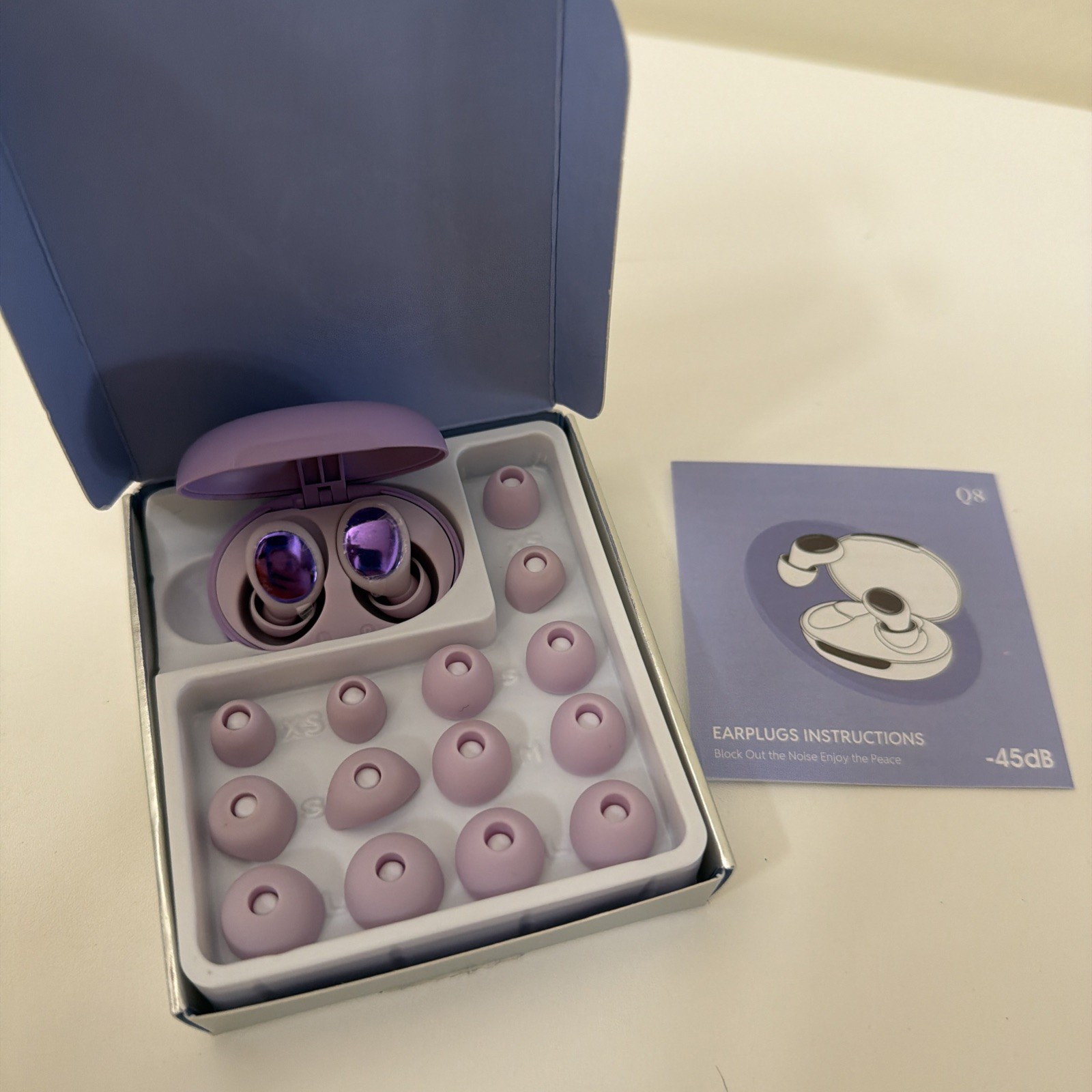 Toapex~Q8 Quiet Earplugs -45dB Noise Reduction Sleeping Plugs w/Purple Case