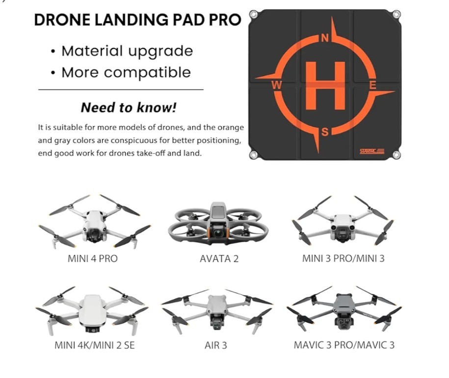 Drone Landing Pad Foldable (2X3 Fast-Fold),(22In/55Cm) Double-Sided Waterproof