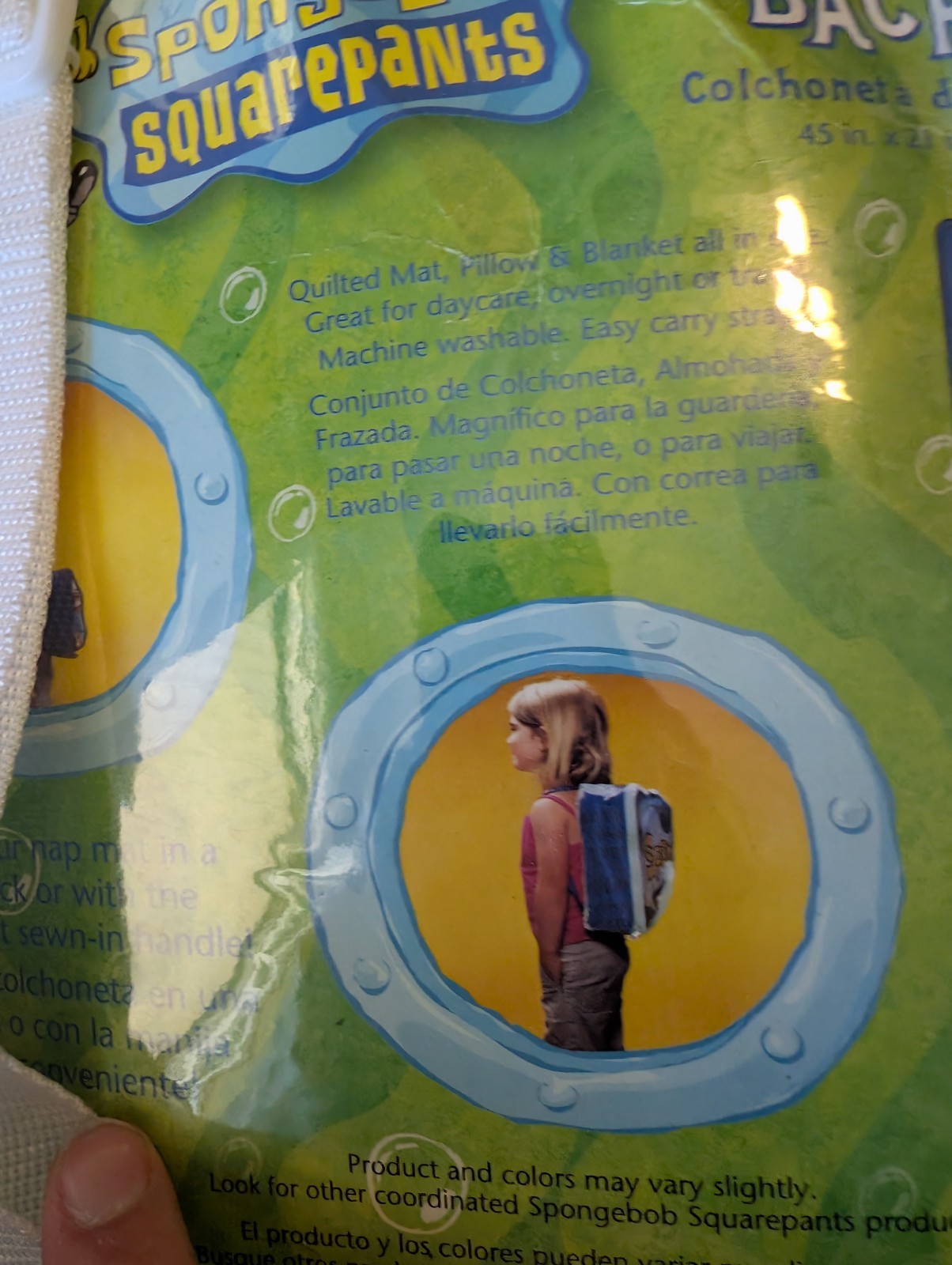 Vintage 2003 Nickelodeon Spongebob Squarepants Sleeping Bag Nap mat Backpack NEW