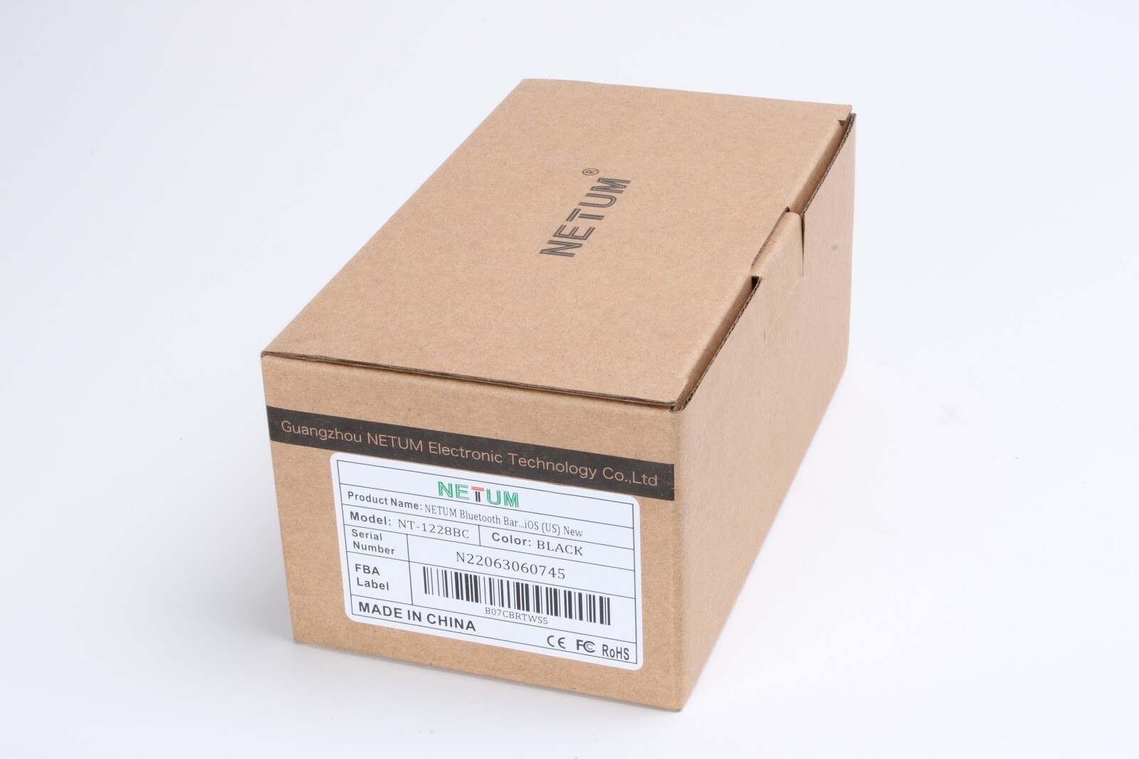 NETUM NT-1228BC Bluetooth Barcode Scanner Compatible with 2.4G Black - NEW