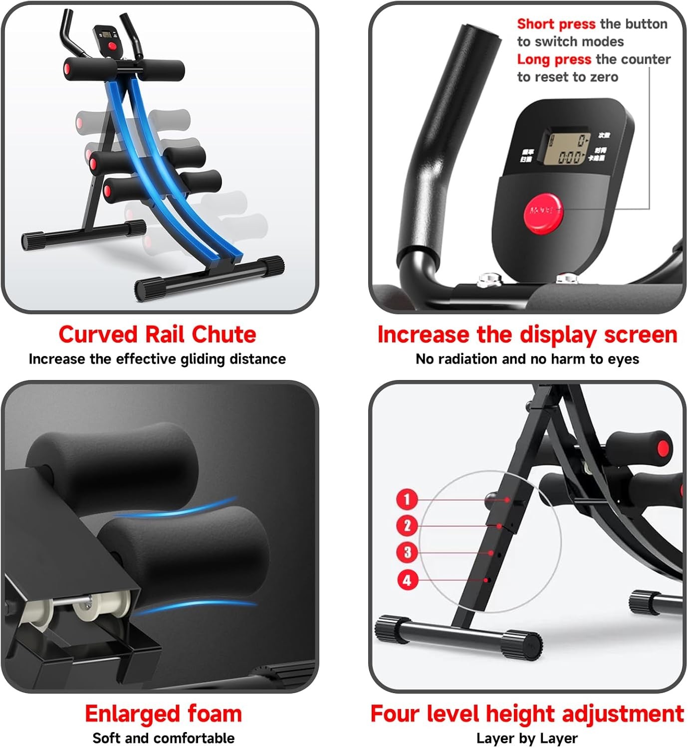 Ab Abdominal Exercise Machine Cruncher Trainer Body Shaper Gym Equipment Trainer