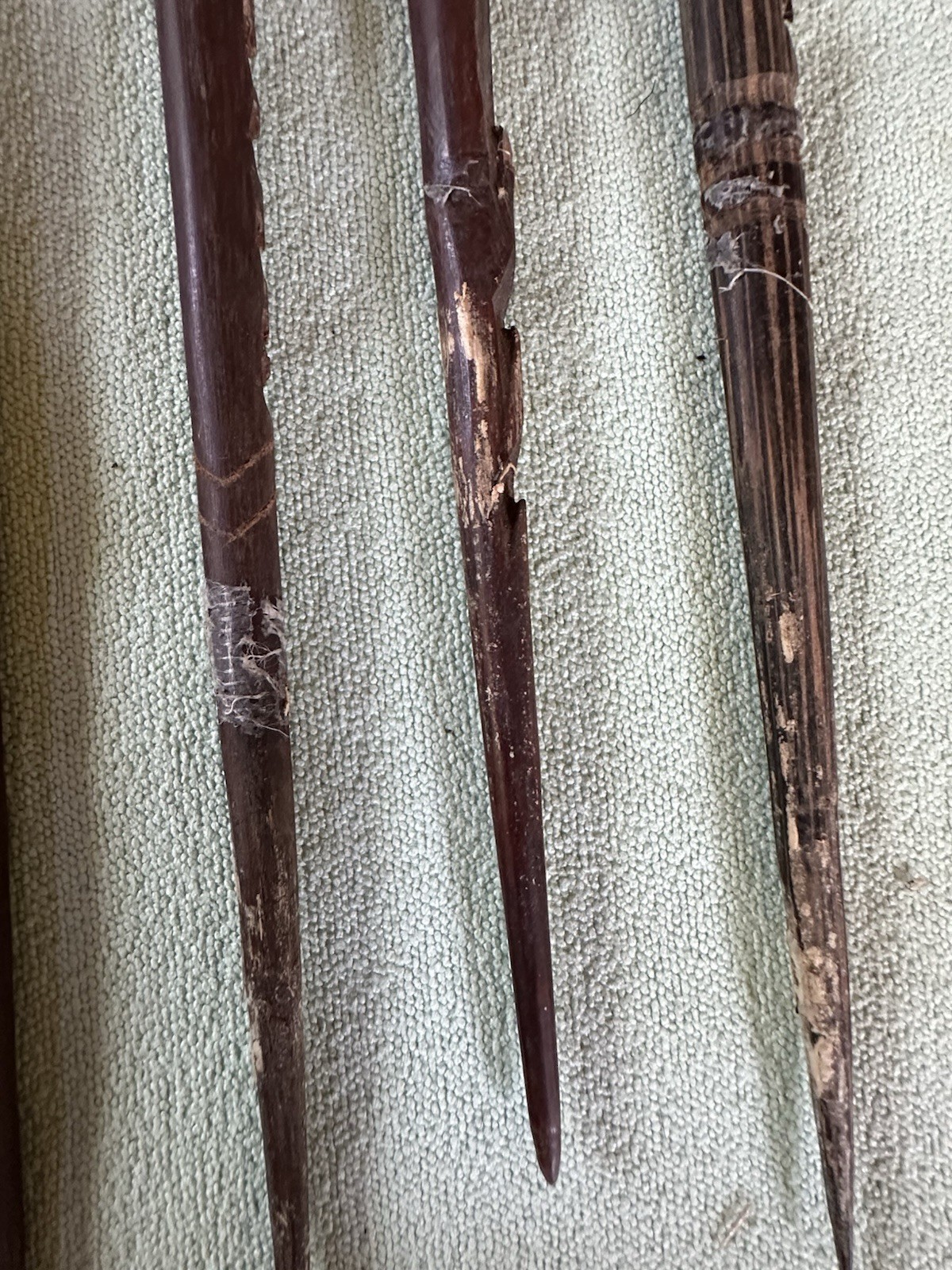 6 Antique Australian Aboriginal Carved Spear Tips