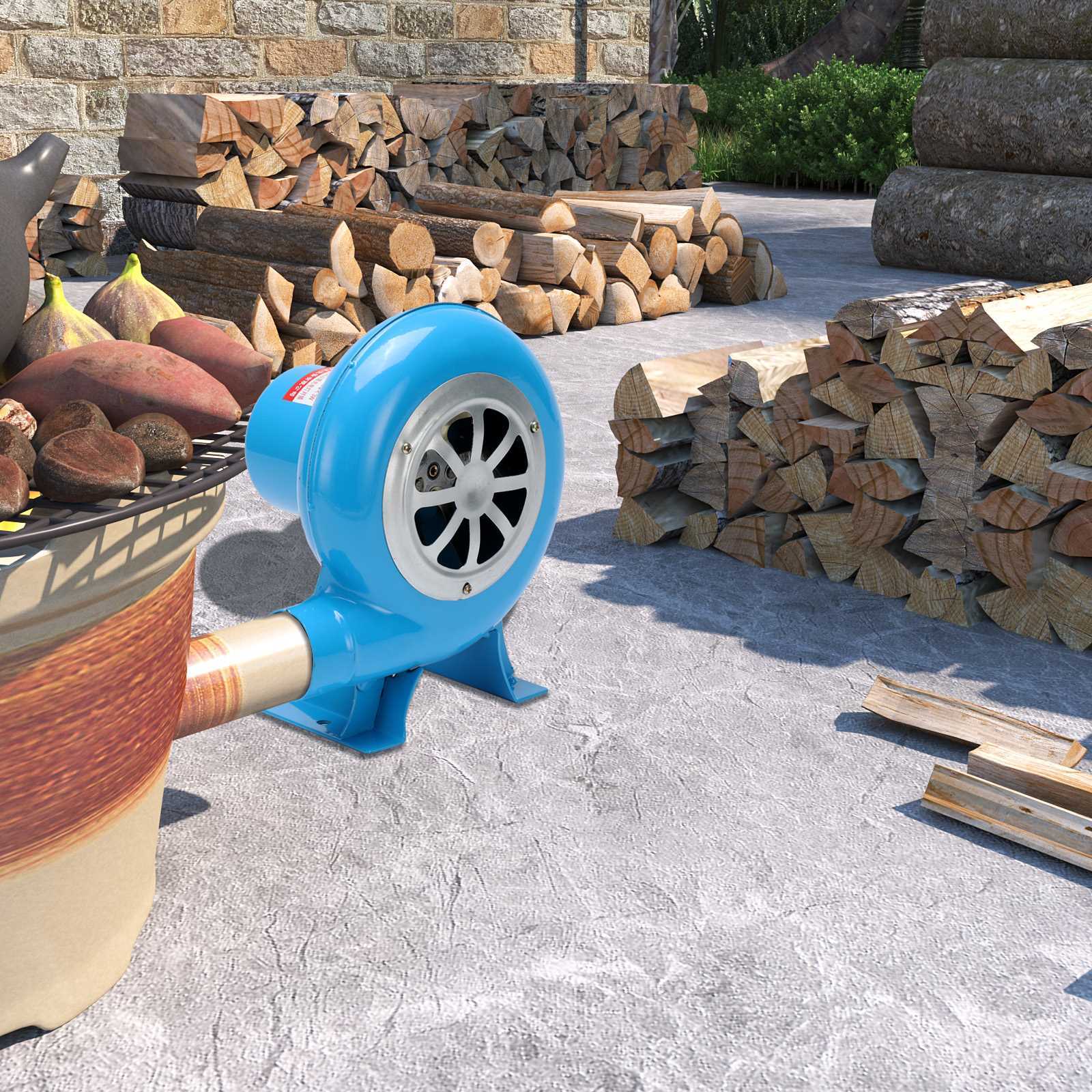 80W Combustion Blower Home Stove Fire Electric Fan Adjustable Speed 110V for BBQ