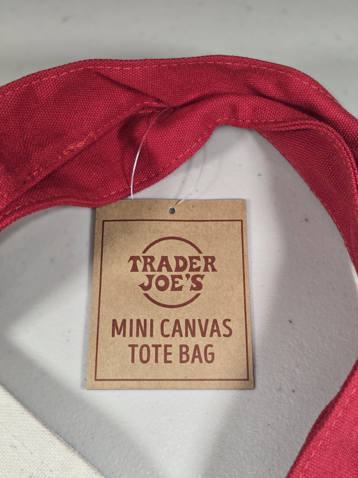 Trader Joe’s Mini Canvas Tote Bag RED • Grocery Shopper Bag • New With Tags