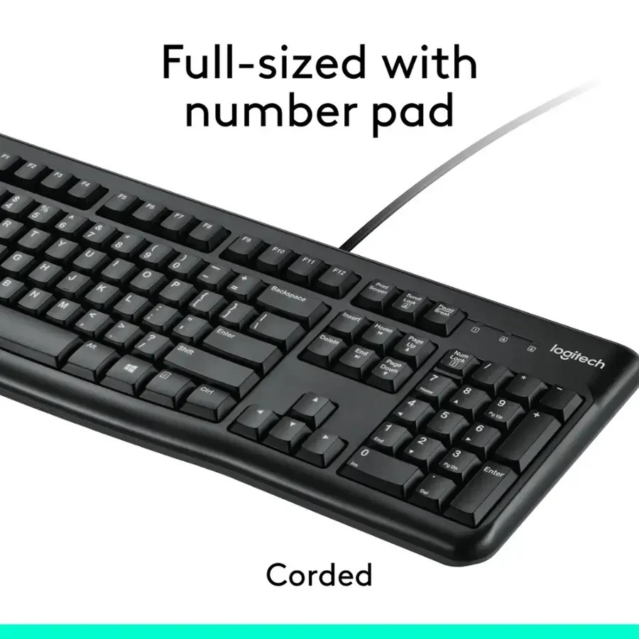 Logitech - MK120 Full-size Wired Membrane Keyboard and Mouse Bundle for USB Plug