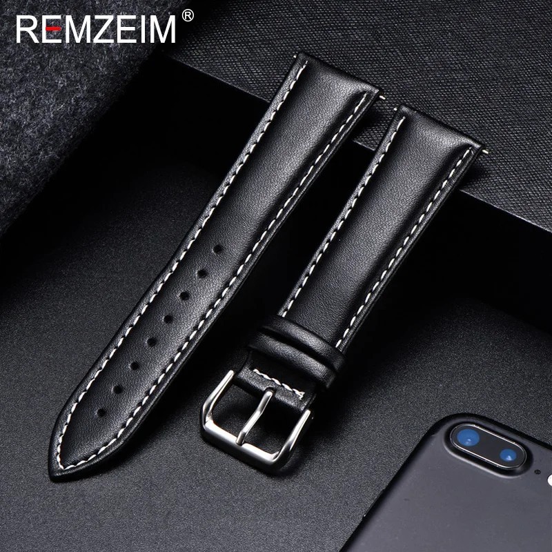 16mm 18mm 20mm 22mm 24mm Genuine Leather Watch Band Strap Bracelet
