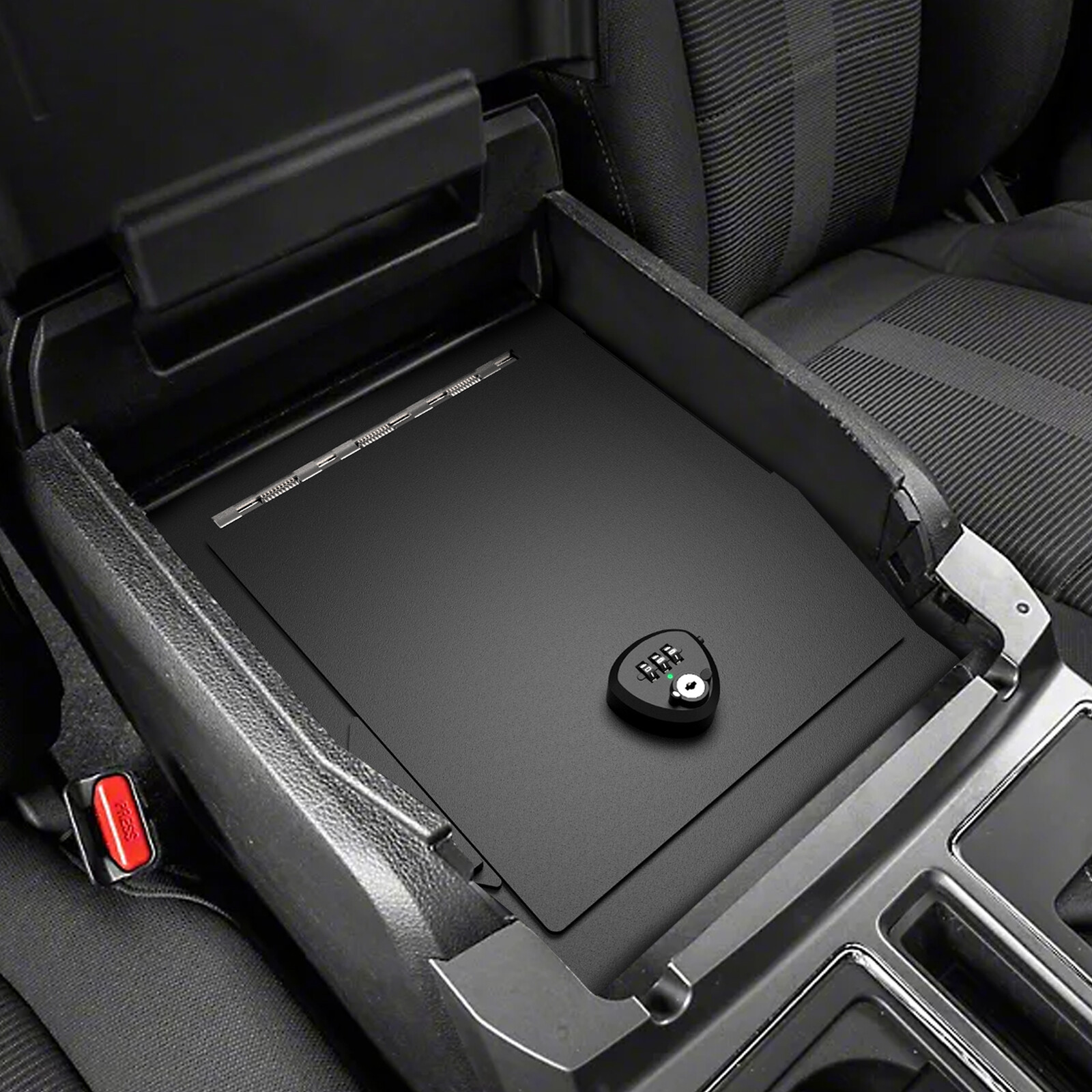Center Console Safe Vault STORAGE For Ford 15-20 F150 17-21 F250 F350 Super Duty