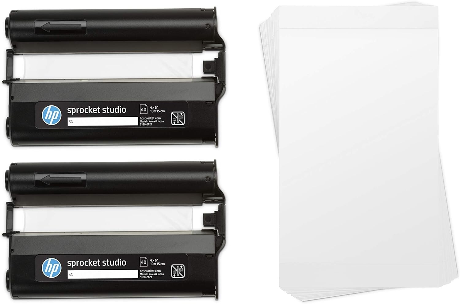 2 BOXES!!! HP Sprocket Studio 160 Sheets 4x6 Photo Paper & 4 Cartridges (total)