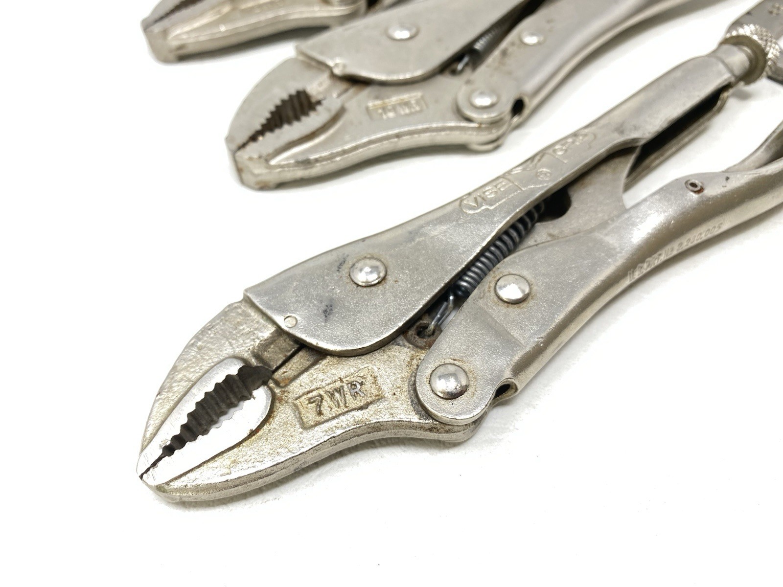 Vintage Lot of 4 Vise Grip Petersen-Dewitt USA Made Locking Pliers 10WR 7WR & 6R