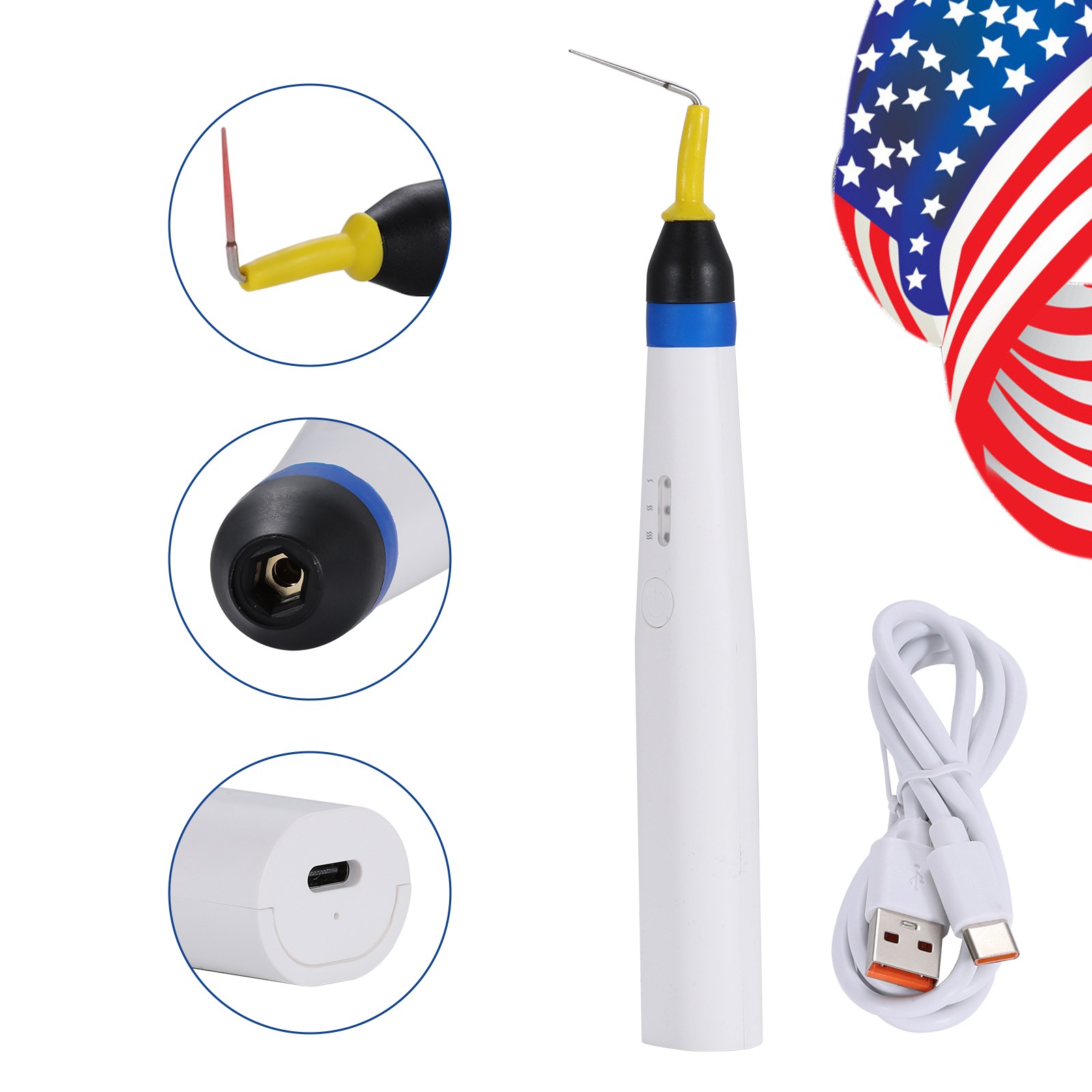 USA Dental Gutta Percha Obturation System Endo Heated Pen Cordless with 2Pc Tips