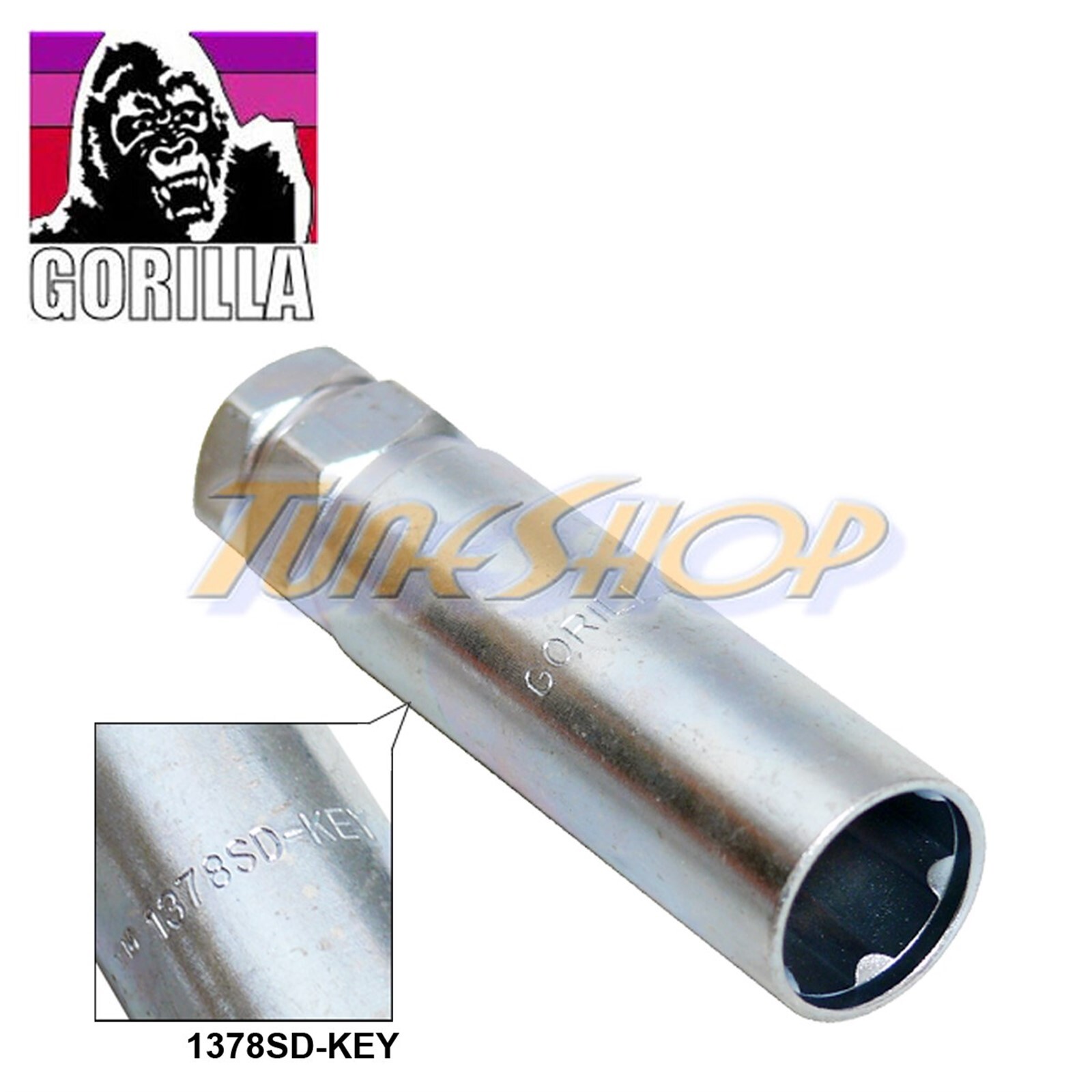GORILLA 1378SD KEY SMALL DIAMETER DUPLEX 6 SPLINE TUNER WHEEL LOCK LUG NUT 14MM