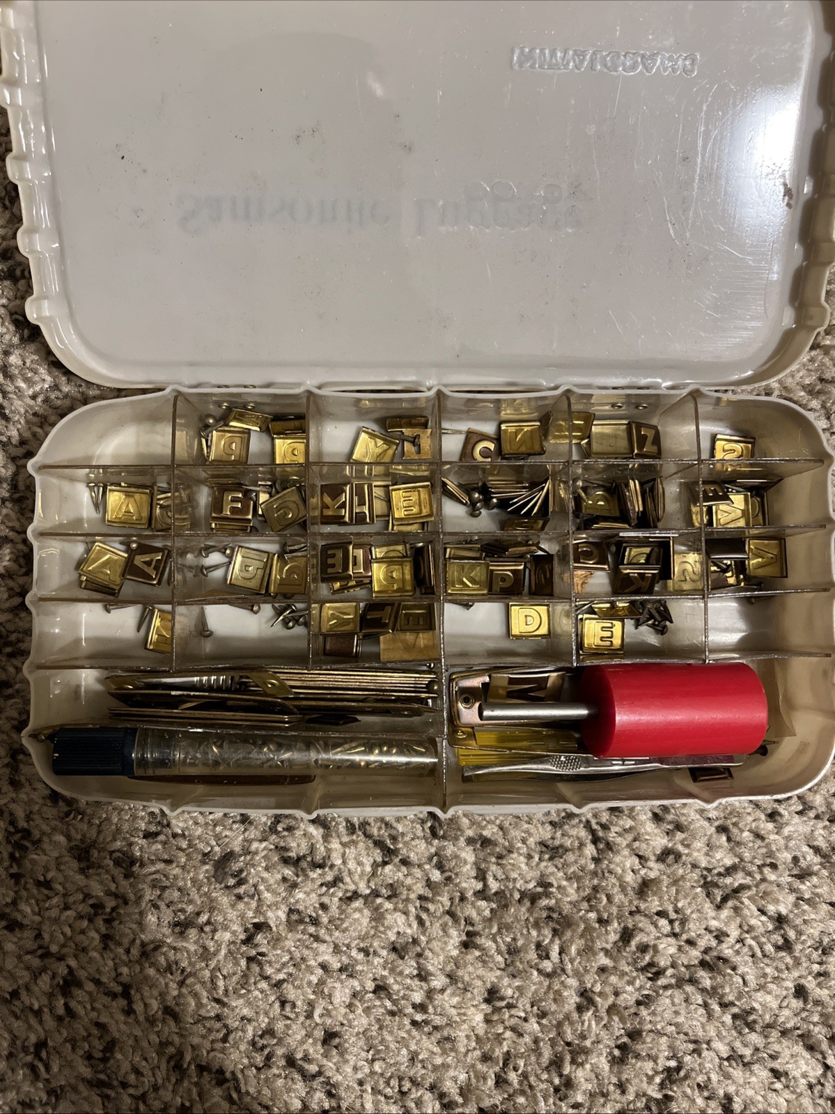 Vintage Samsonite Metal Initial Luggage Tags Initialgrams 1/2” Kit