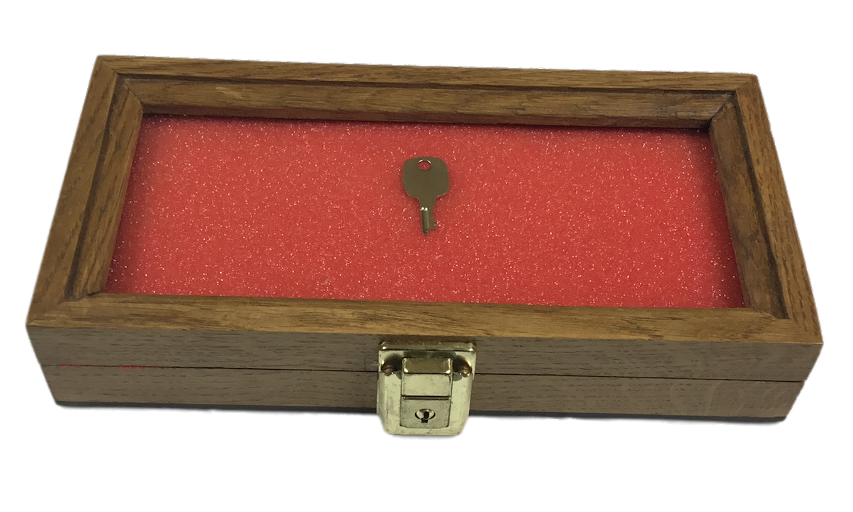 Oak Wood Display Case 5 x 10 x 2 for Arrowheads Knifes Collectibles & More