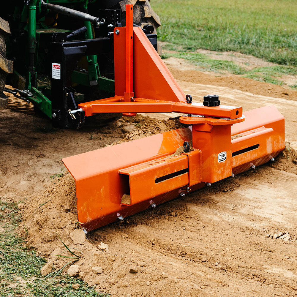 Titan Attachments 3 Point 7.5 FT Rear Blade For Grading And Scraping With Manual