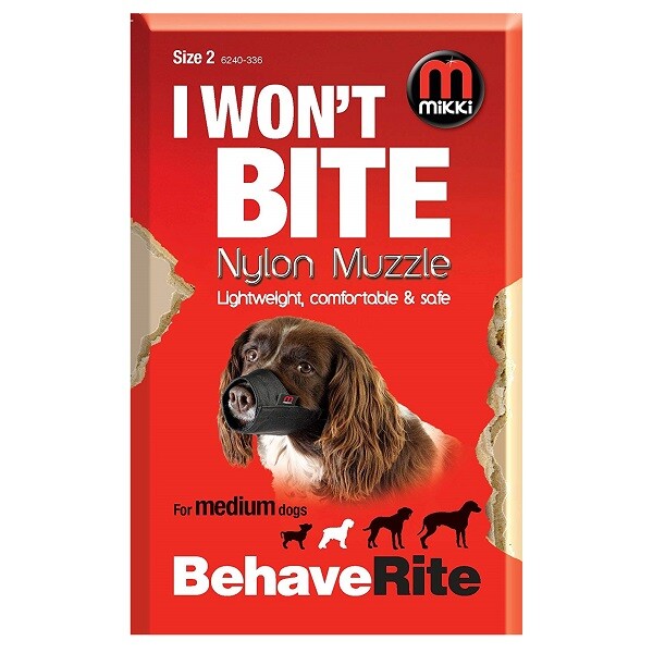 Mikki Muzzle for Dogs XS-XL Size 0-10 Soft Nylon Bite Protection Dog Training