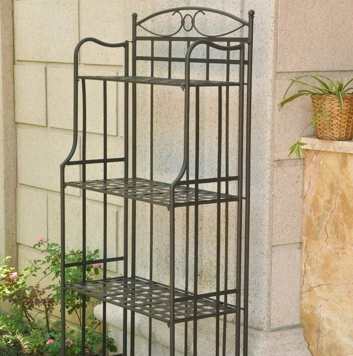 Out Door Baker Rack Kitchen Garden Organizer Storage Plant Pantry In 4 Tier Home
