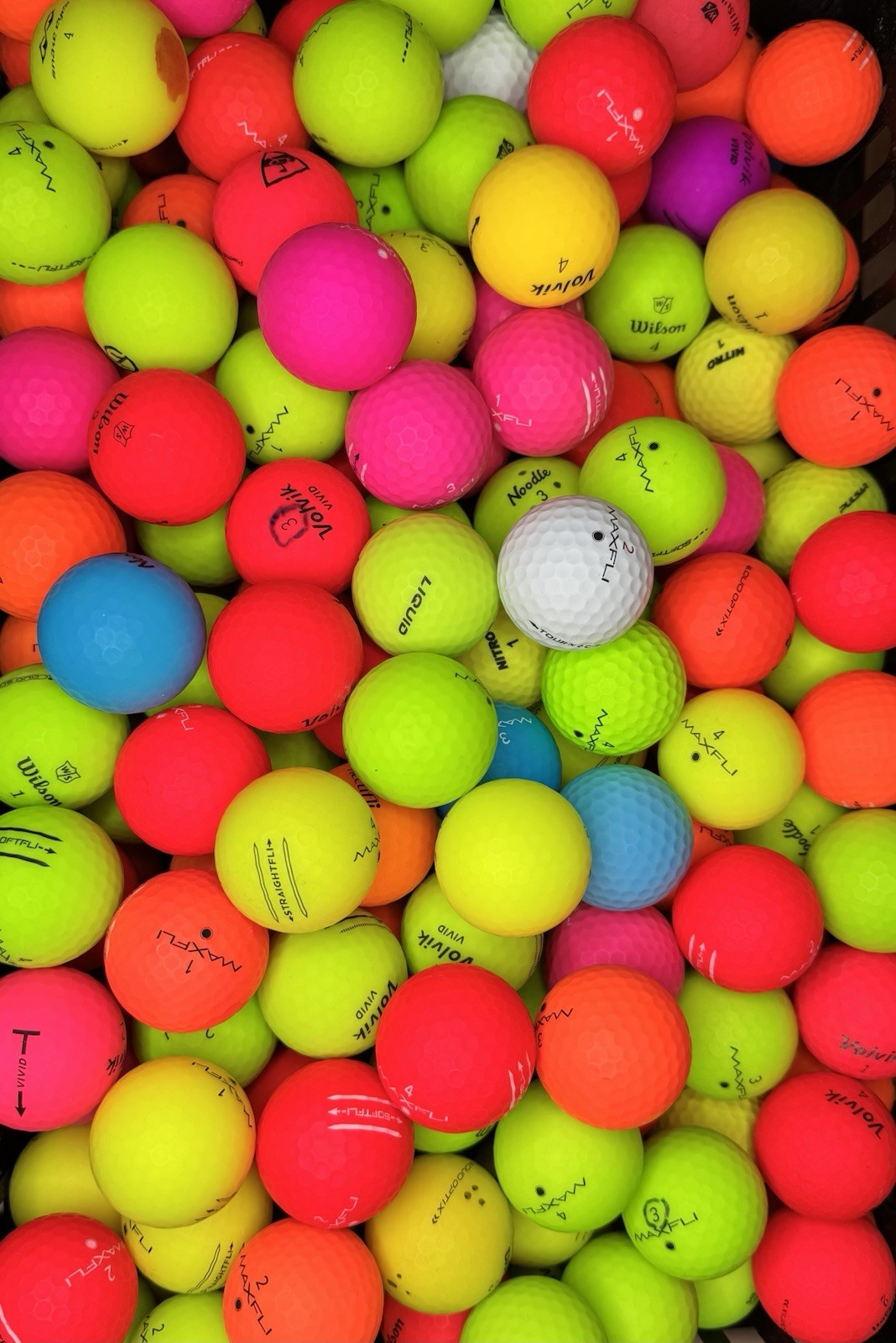 50 5/4A+ Assorted Color Matte Golf Balls *Free Shipping*
