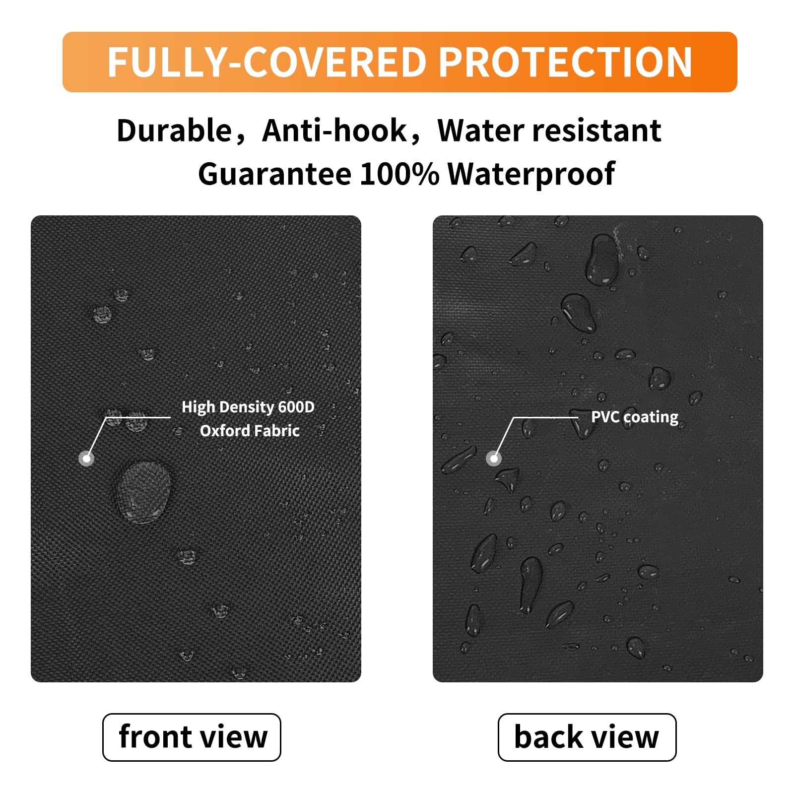 Fire Pit Cover Round - Waterproof 600D Heavy Duty Round Patio Fire Bowl Cover