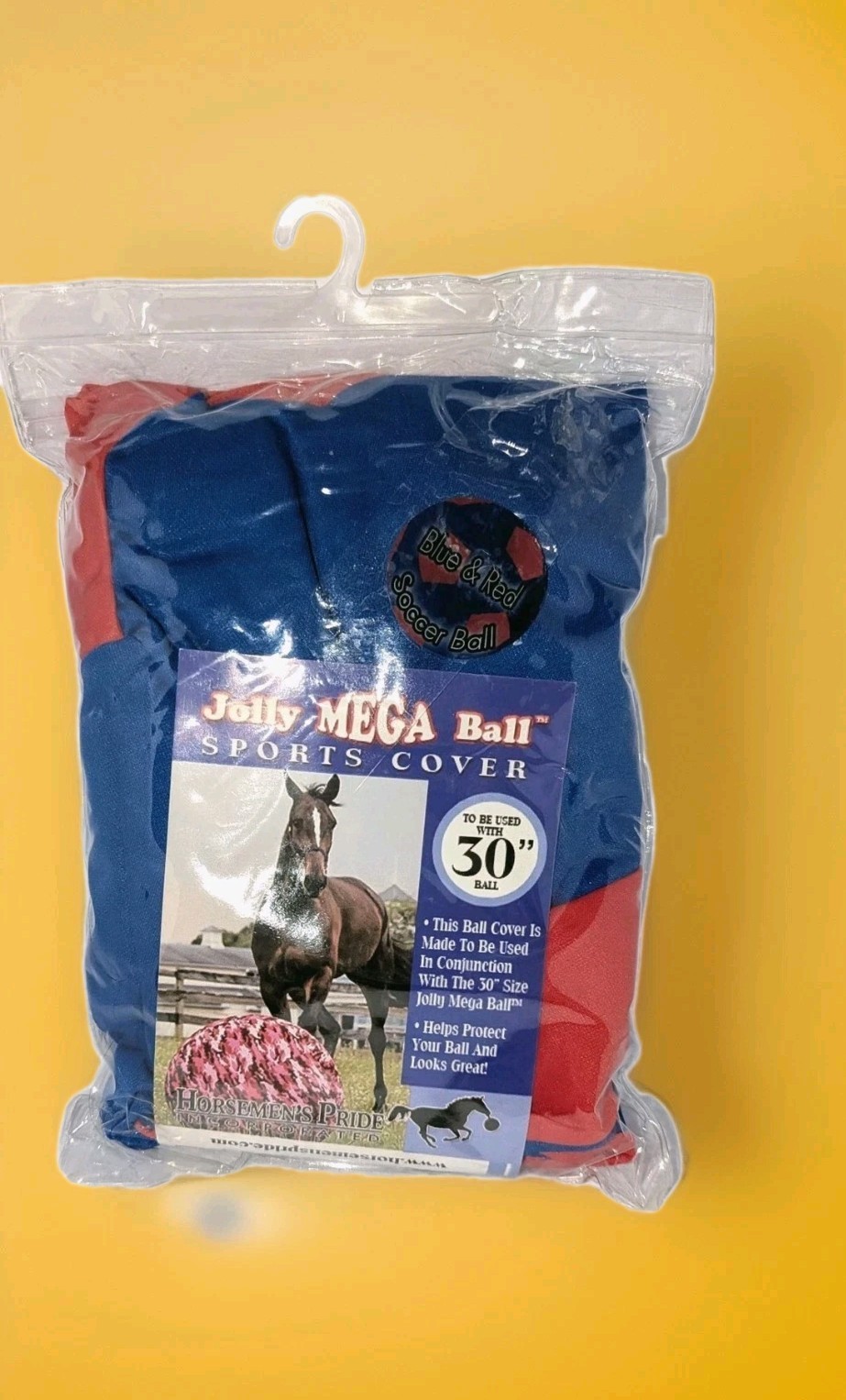 Horsemen's Pride JOLLY MEGA BALL Sports Cover Red Blue Soccer Horse Play 30" NEW