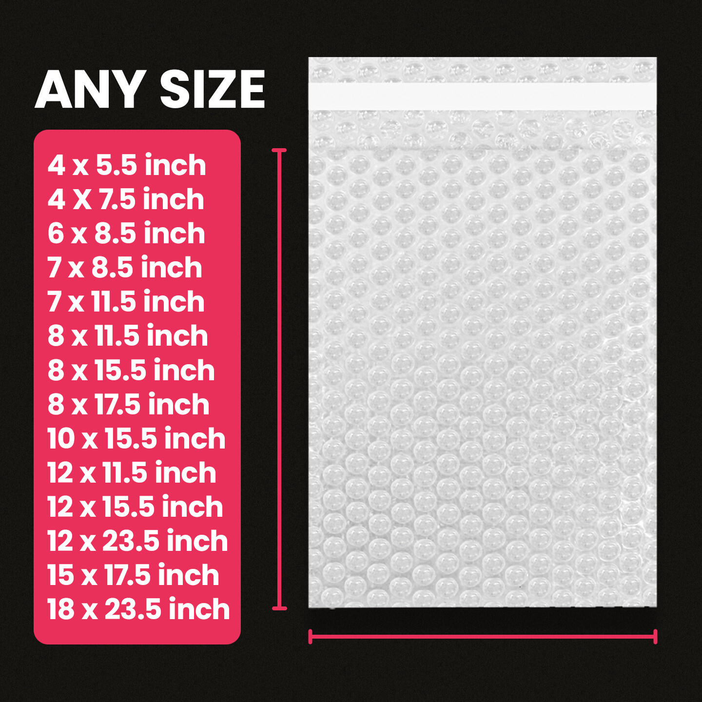Bubble Out Bags Protective Wrap Bubble Pouches 4x5.5 4x7.5 6x8.5 8x11.5 12x15.5