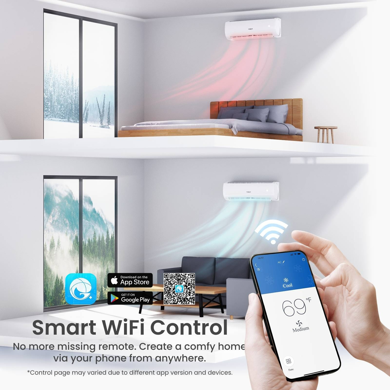 [Open Box]TOSOT 18,000 BTU Dual-Zone Mini Split AC, 9,000+9,000BTU, R410A