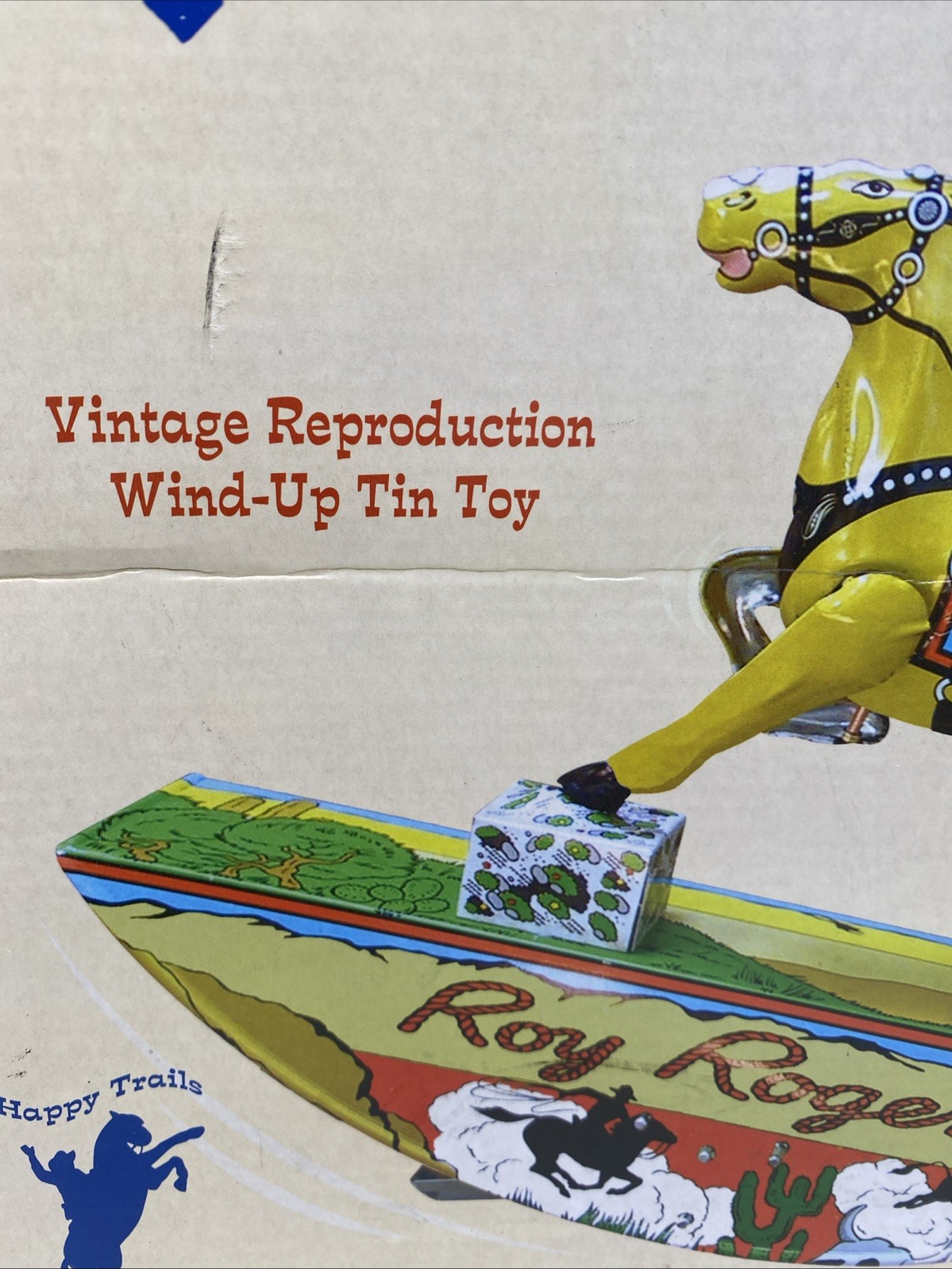 Roy Rogers And Trigger Wind Up Toy Vintage Reproduction Schilling Cowboy-READ