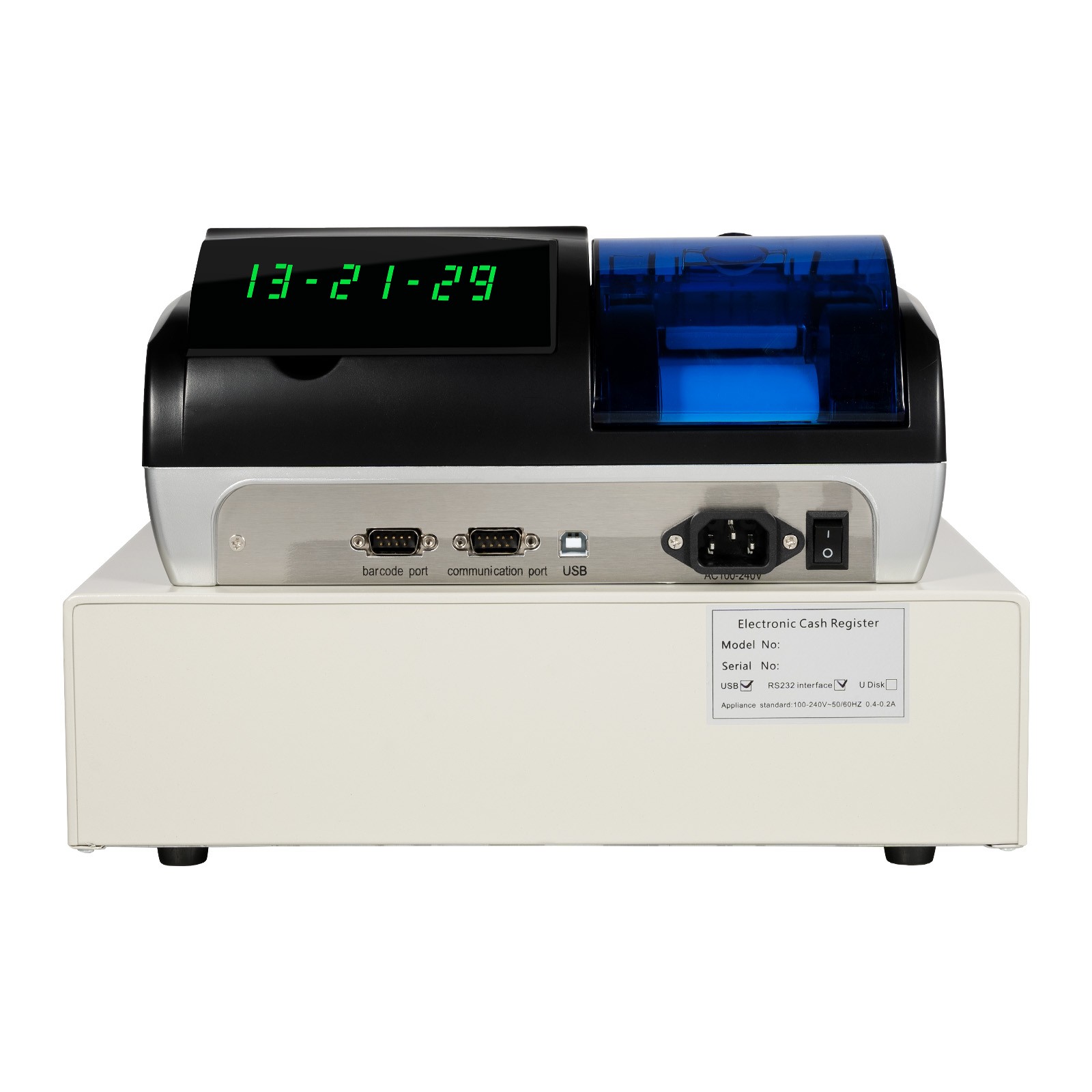 Square POS Terminal Cash Register Complete W/ Printer, And Cash Drawer, 48 Keys