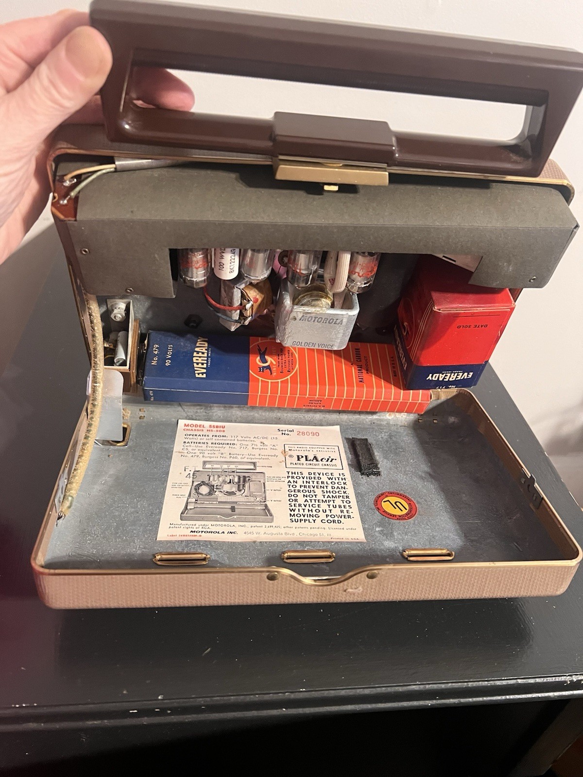 1955 Motorola Model 55BIU Portable Tube Radio Tested And Working