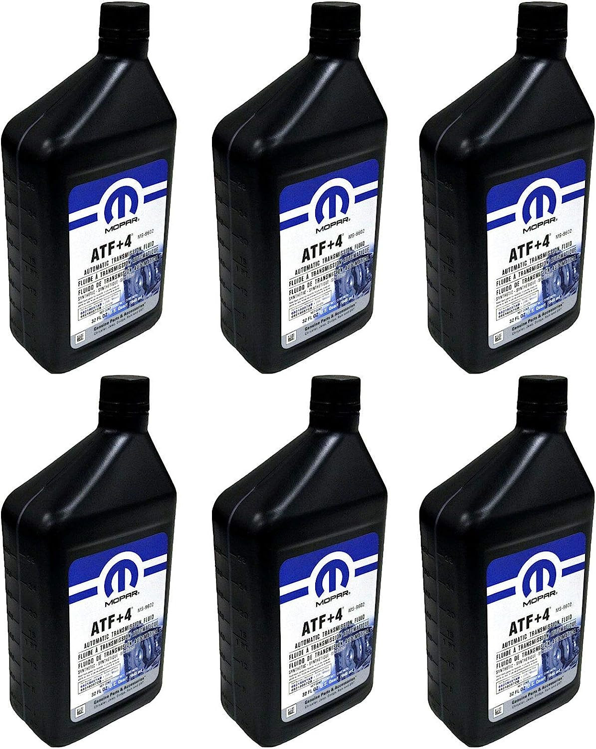 Mopar 68218057AB ATF+4 Automatic Transmission Fluid, 1 Quart 6 Pack
