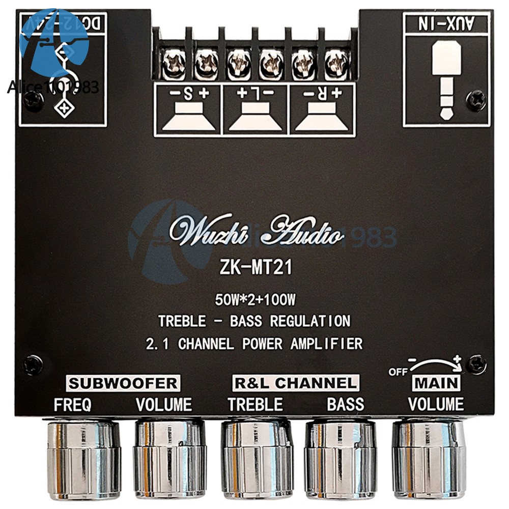 ZK-MT21 2.1Channel Bluetooth Audio Power Amplifier Board Subwoofer 50W*2+100W US
