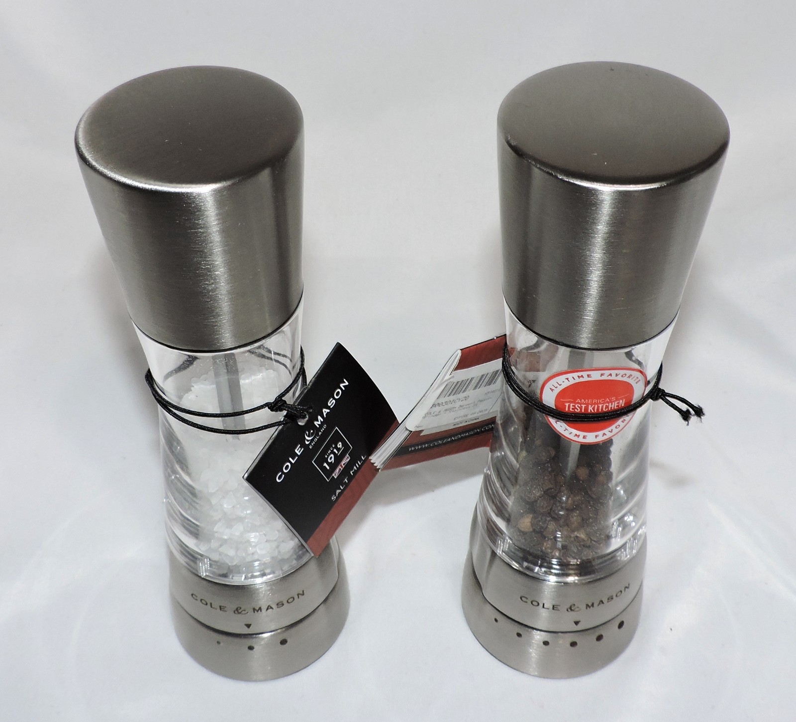 COLE & MASON Derwent Salt and Pepper Grinder Set Brushed Stainless Steel #11584