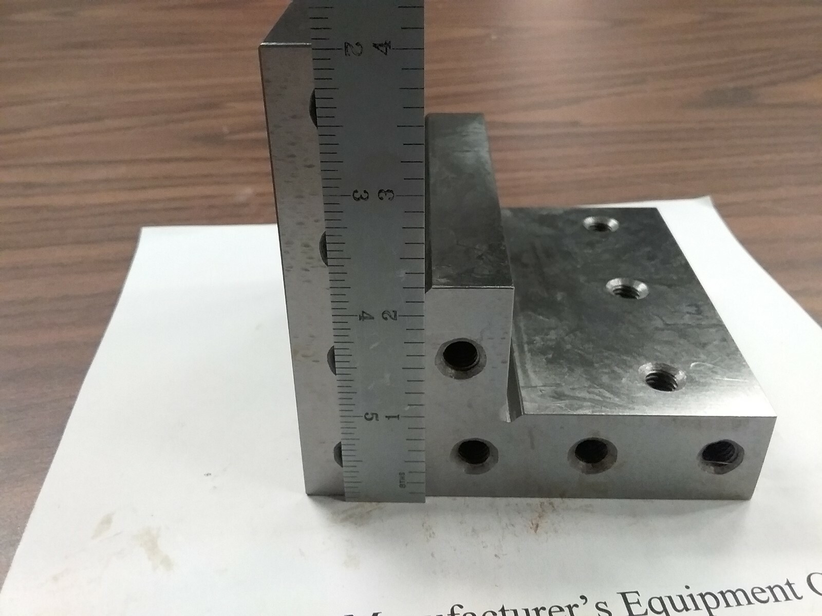 ANGLE PLATE 4x4x4" stepped,Precision Ground w. tapped holes 0.0002" #PGAP-4-IN