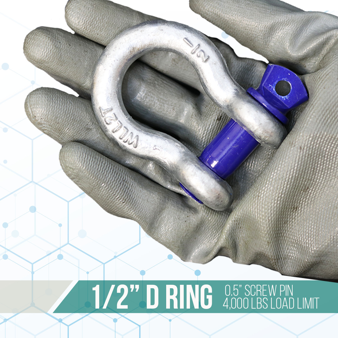 1/2" 2 Pack Shackle Screw Pin Clevis Rigging Forged - 2 Ton