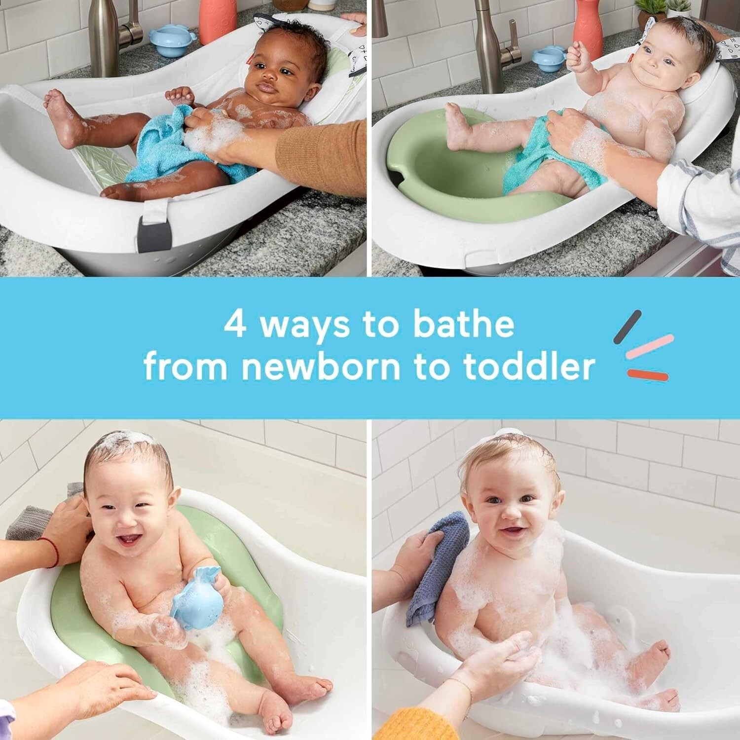 Fisher-Price Baby to Toddler Bath 4-in-1 Slingn Seat Tub 2 Toys Puppy Perfection