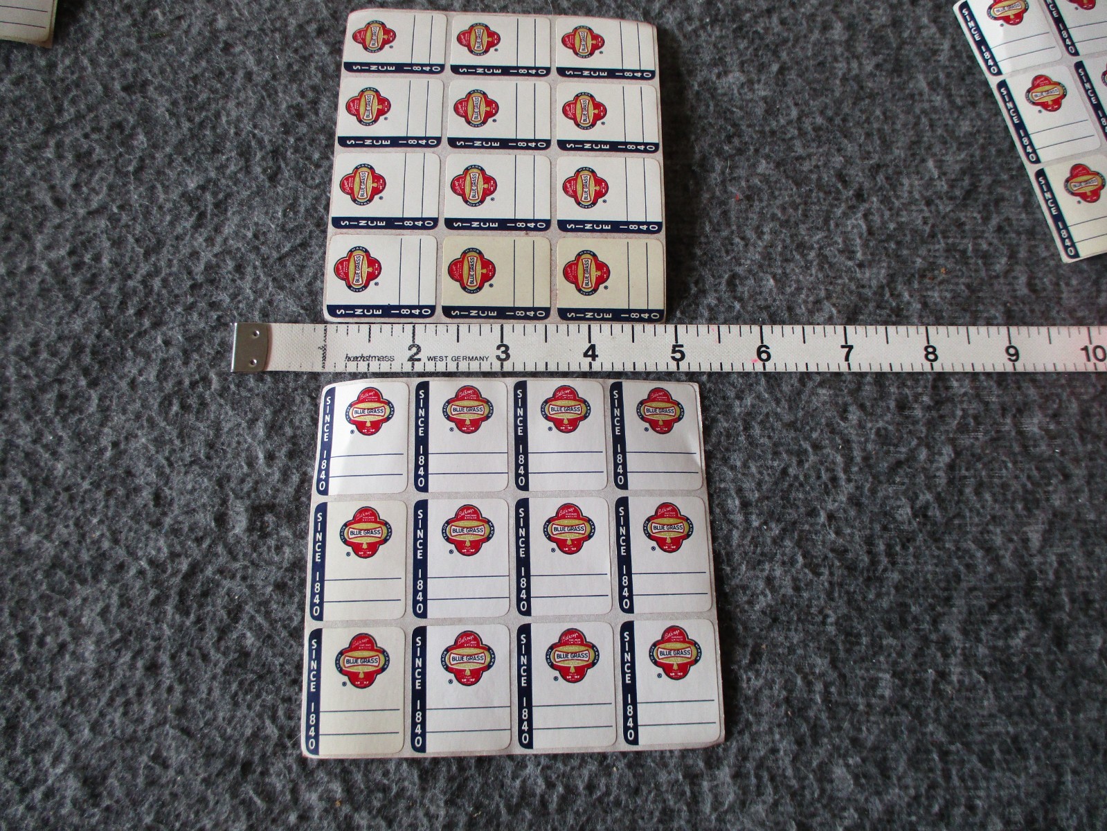 BELKNAP BLUE GRASS VINTAGE SALES STICKERS & PAPER PRICE TAGS - HUGE LOT - 200++