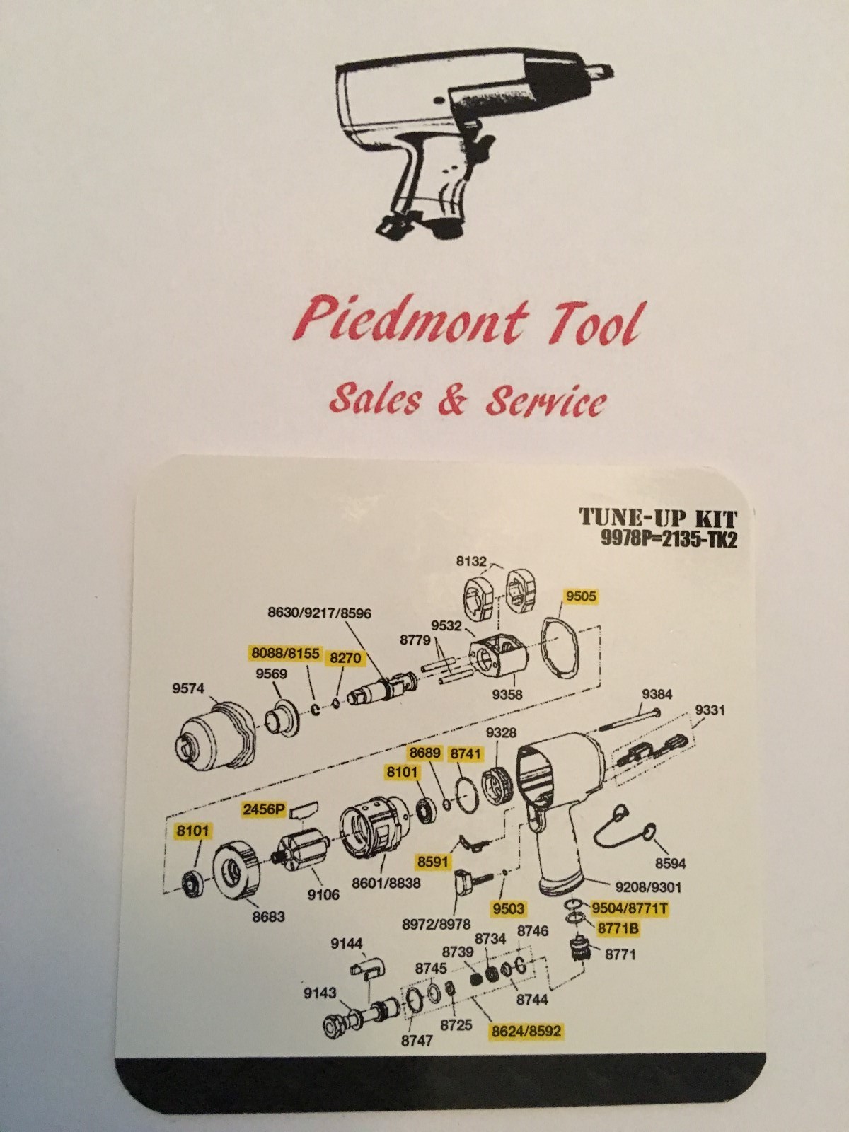 2135-TK2 Ingersoll-Rand Tune Up Kit For IR Models 2135TiMax, PTi, Ti & 2350XP