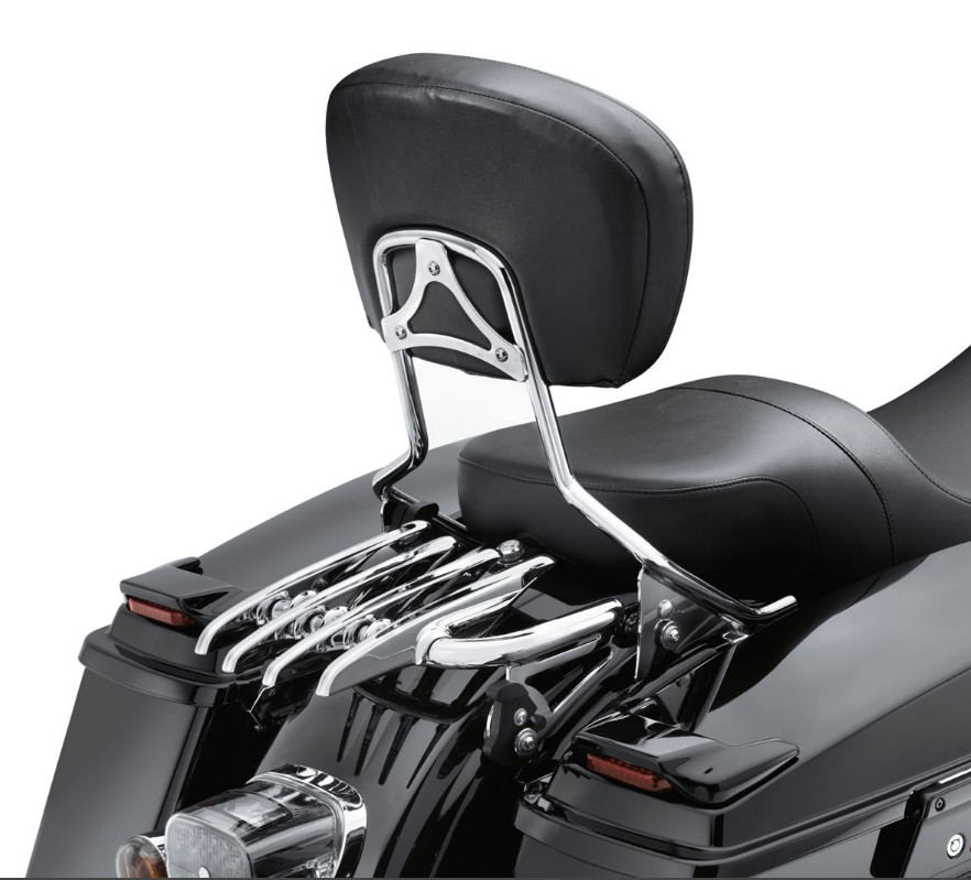 Backrest Sissy Bar &Stealth Rack For 2009-2026 Harley Road King Street Glide