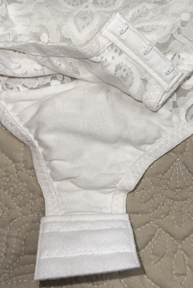 NWT Womens White Lace Bali Body Briefer One Piece Bra Bodysuit Size 38DD