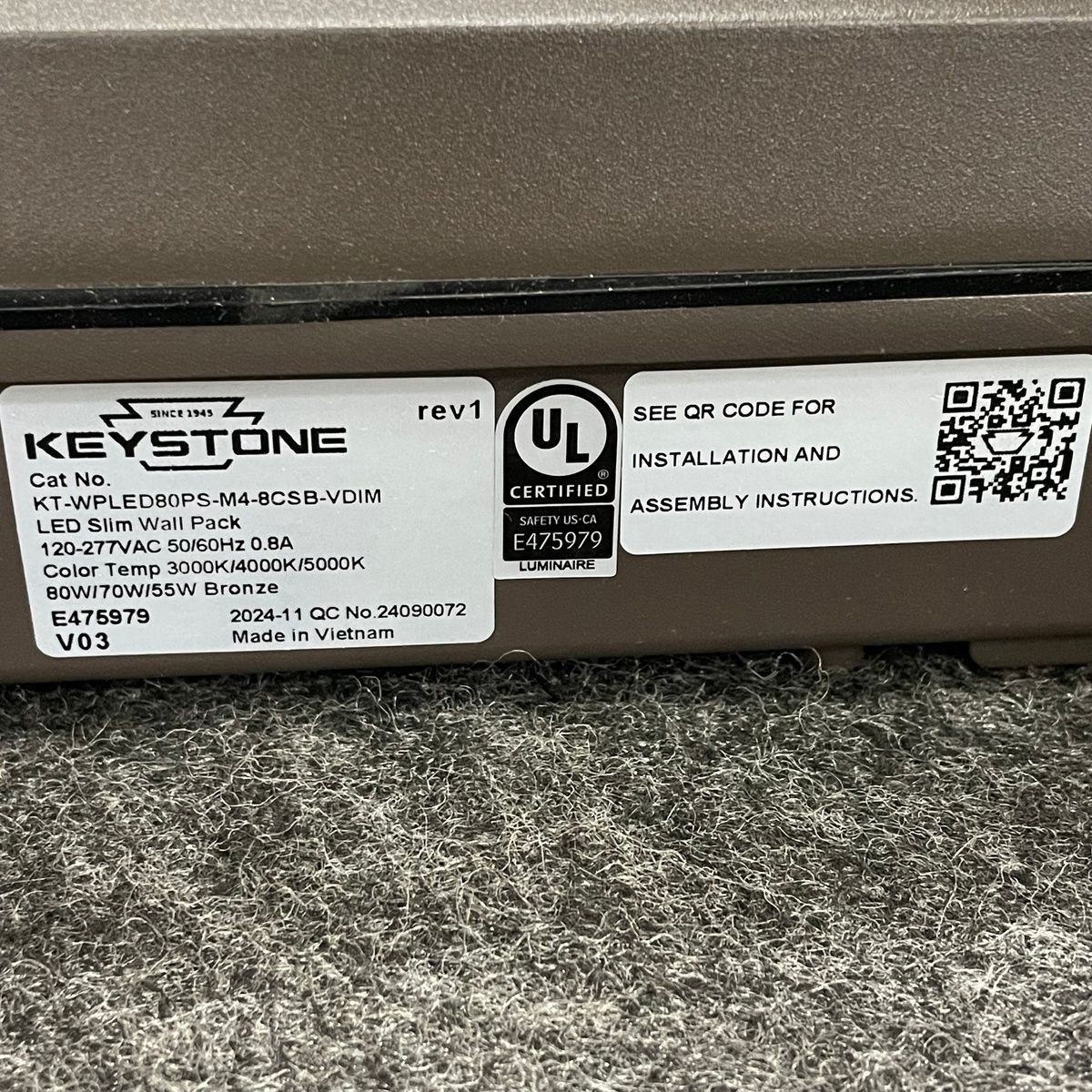 KEYSTONE XFIT Traditional Slim LED Wall Pack KT-WPLED80PS-M4-8CSB-VDIM 80W