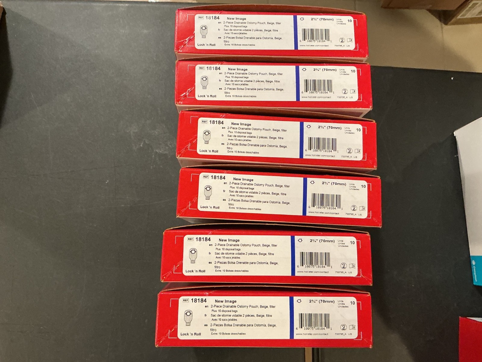 60 (6 boxes of 10) Hollister 18184 New Image Drainable Ostomy Pouch With Filter