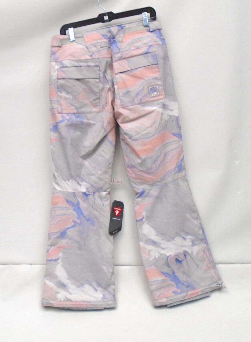 ROXY CHLOE KIM WOMEN'S MEDIUM GRAY / VIOLET MARBLE SKI SNOWBOARD WINTER PANTS
