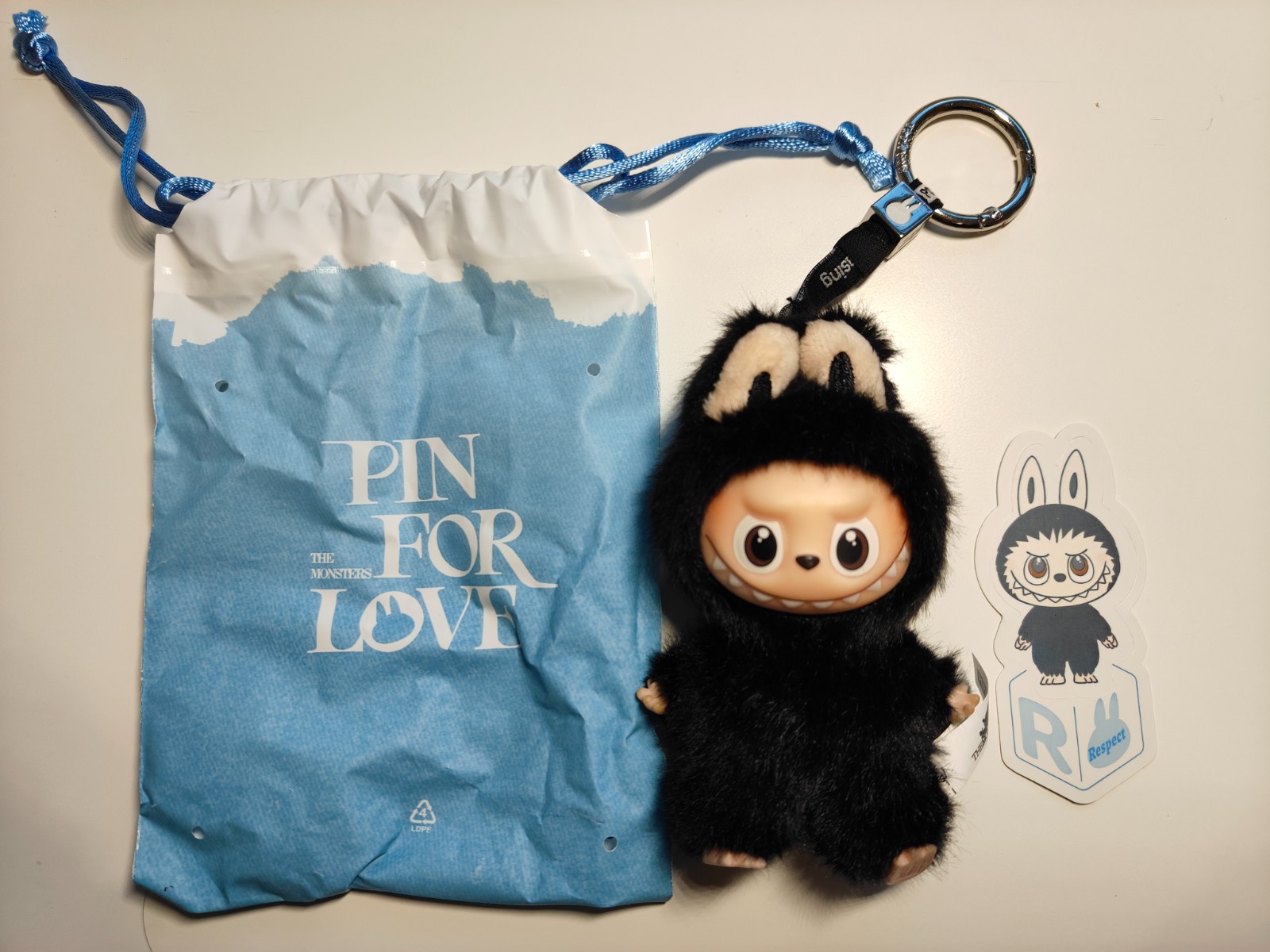 POP MART Labubu V4 The Monsters Pin For Love Alphabet Plush Pendant - Letter R