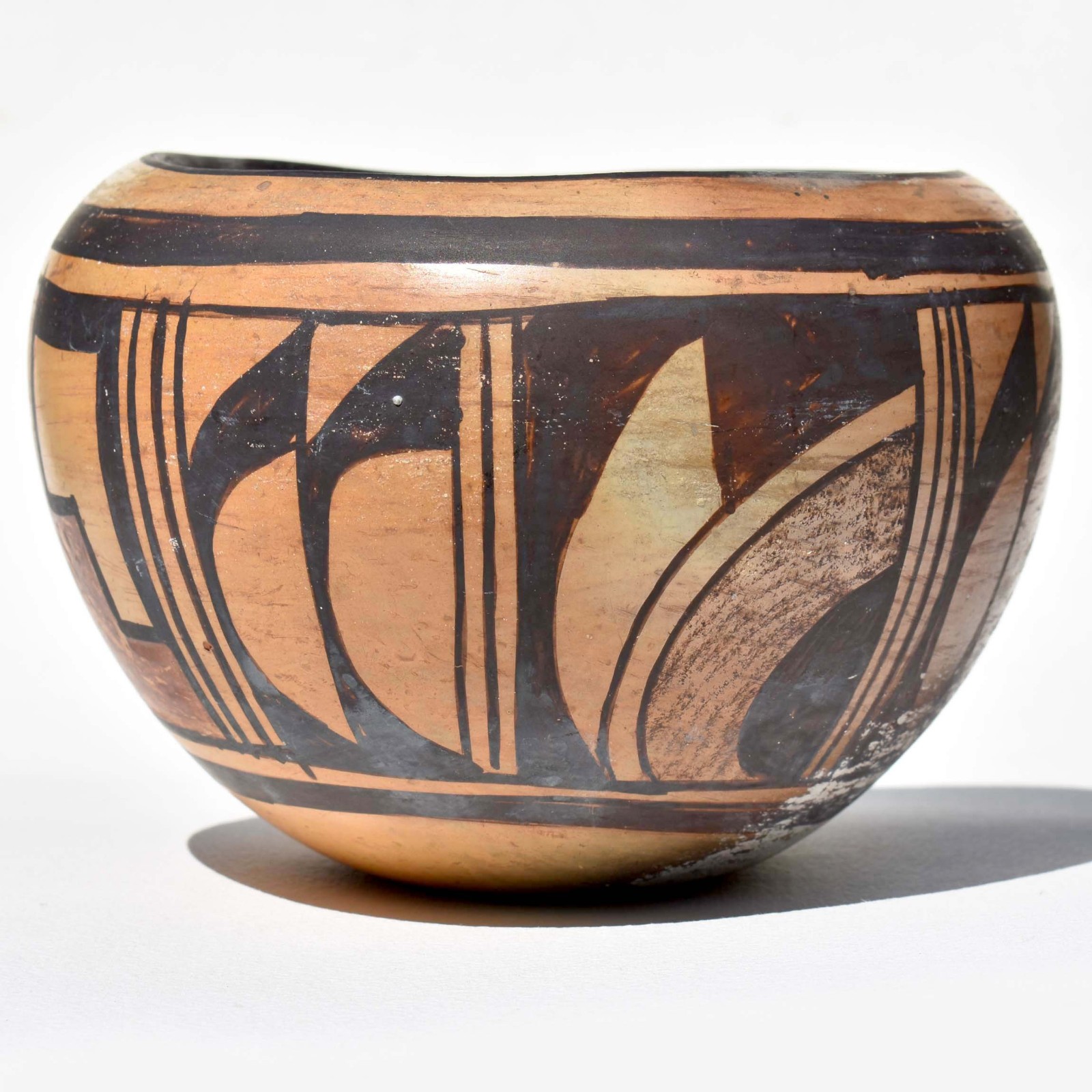 20th C Antique Hopi Sikyatki Revival - Yellow Ware Pot - Polychrome Olla Bowl