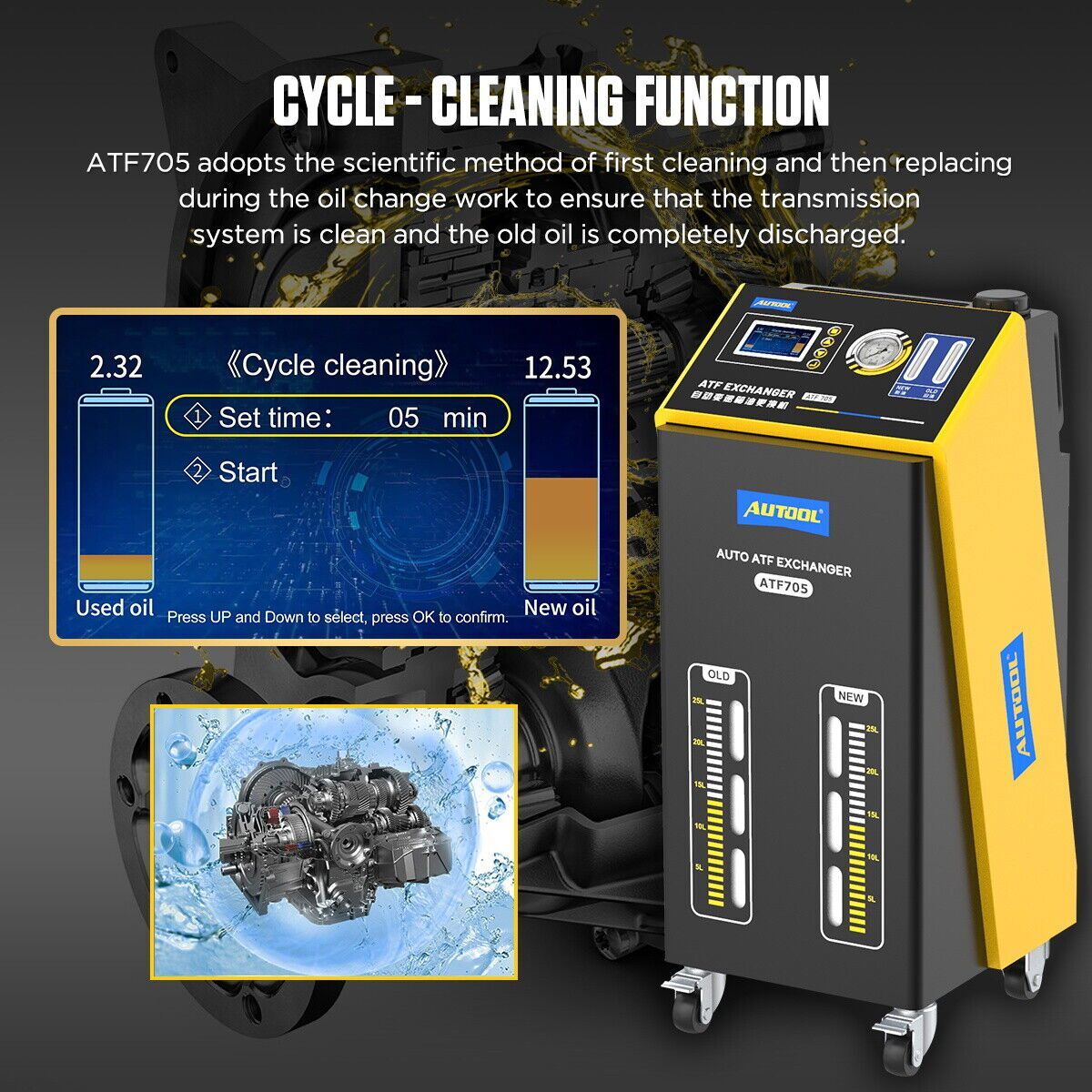 ATF Transmission Fluid Flush Machine Fully Automatic Transmission Fluid Exchange