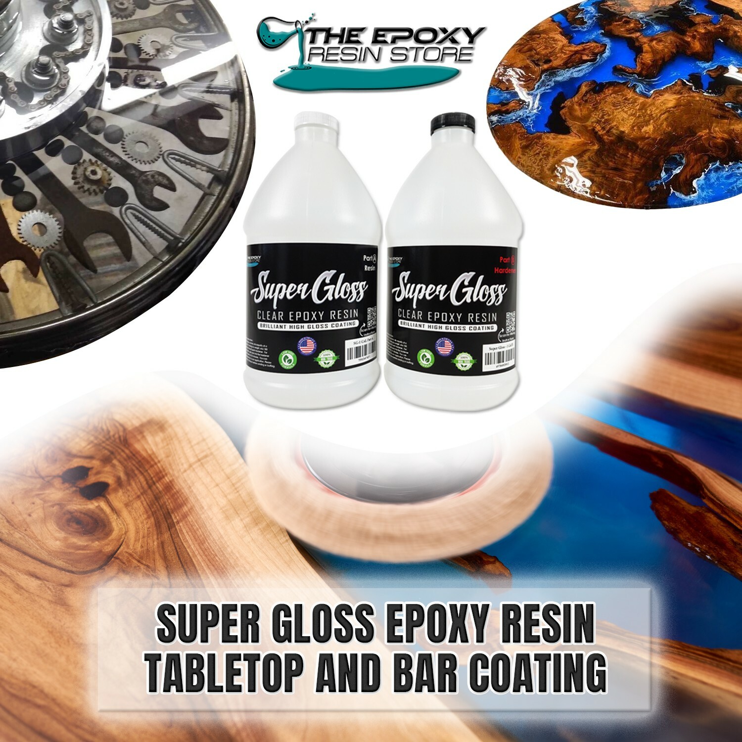 The epoxy resin Store - No yellowing, tabletops, crafts, counters - 1 Gallon Kit